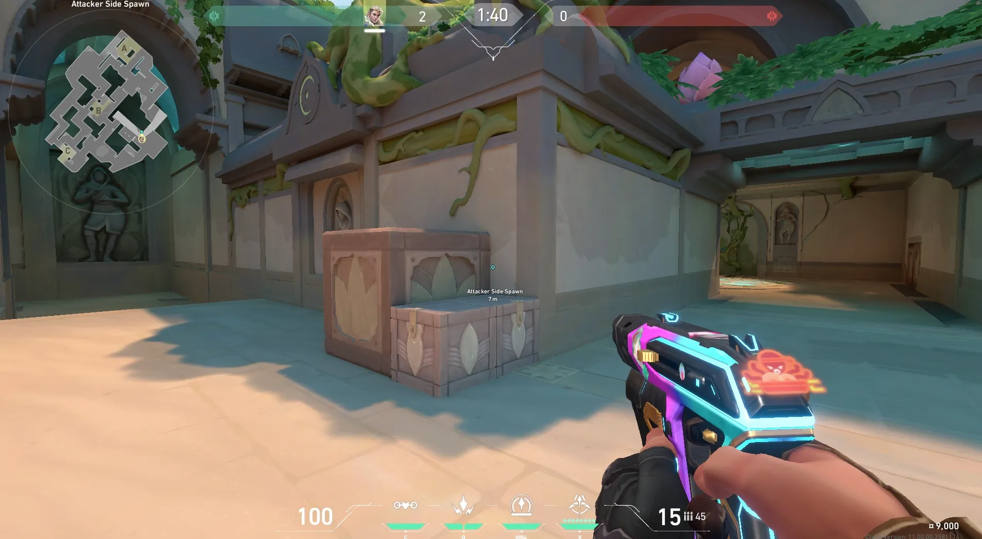 Sova Recon Bolt on Lotus Attack Site B — step 1 of 5: Position — where to stand