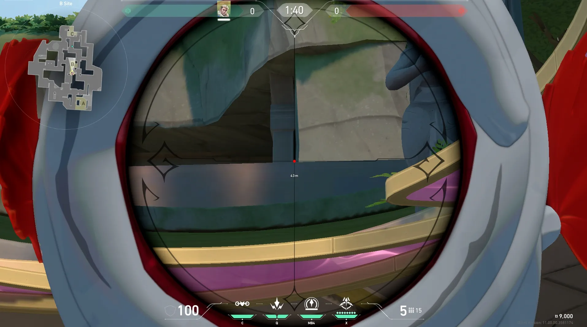 Sova Recon Bolt on Lotus Defense Site A — step 3 of 5: Aim — line up the shot