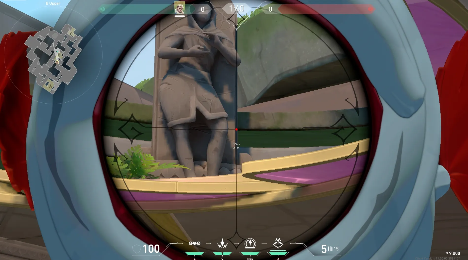 Sova Recon Bolt on Lotus Defense Site A — step 3 of 5: Aim — line up the shot