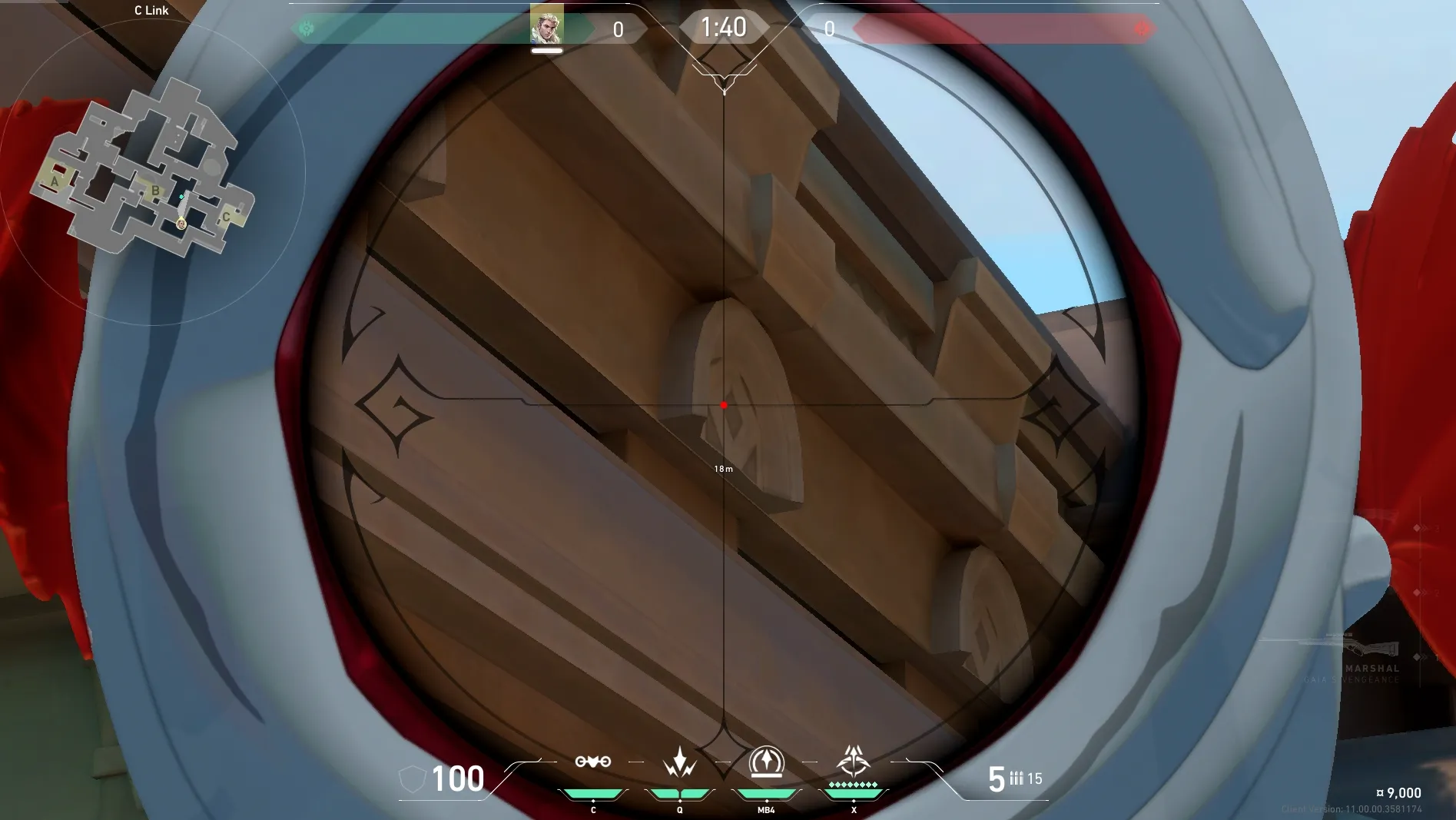Sova Recon Bolt on Lotus Defense Site C — step 3 of 5: Aim — line up the shot