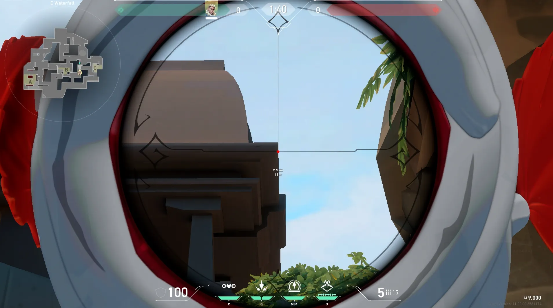 Sova Recon Bolt on Lotus Defense Site C — step 4 of 6: Aim — line up the shot