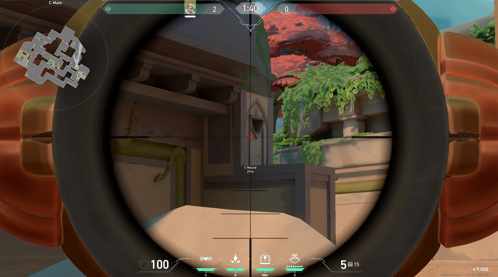 Sova Recon Bolt on Lotus Attack Site A — step 3 of 6: Aim — line up the shot