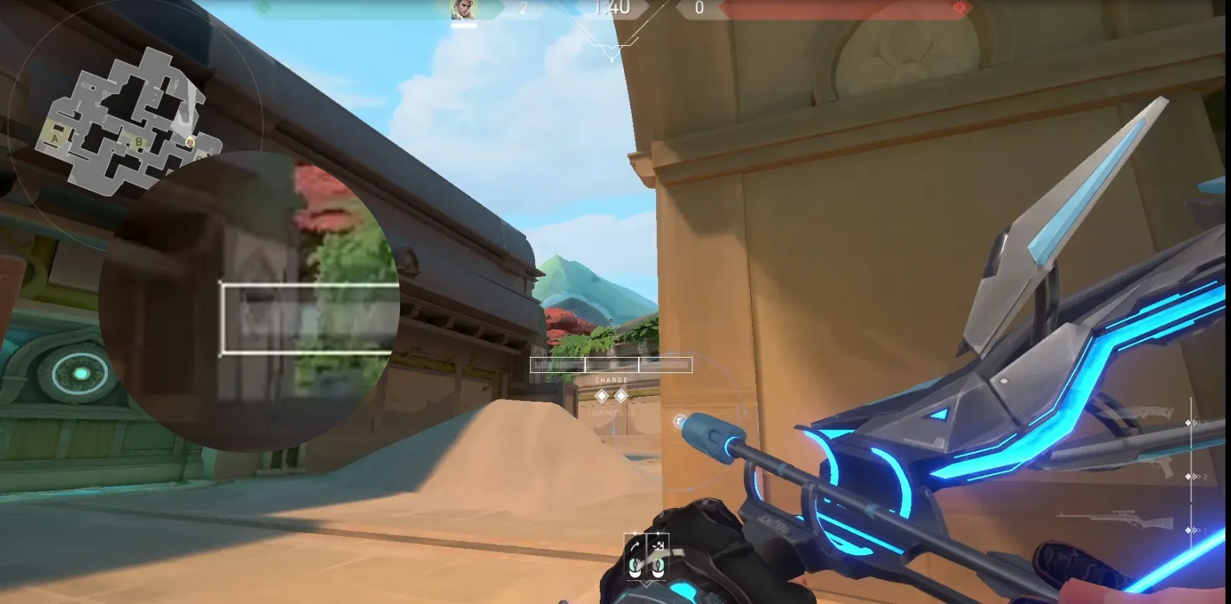 Sova Recon Bolt on Lotus Attack Site A — step 5 of 6: Aim — line up the shot