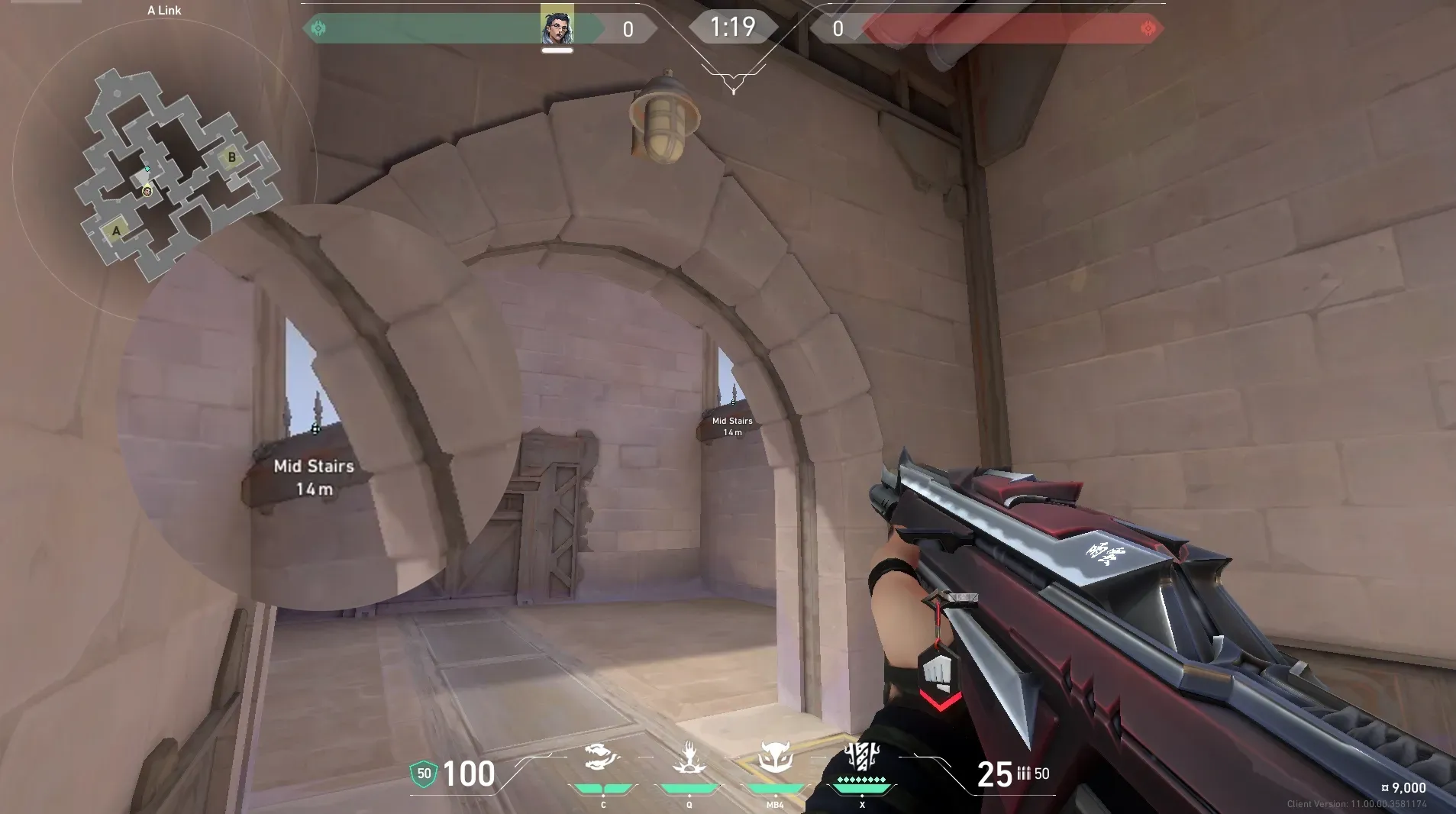 Fade Haunt on Corrode Attack Mid — step 2 of 6: Aim — line up the shot