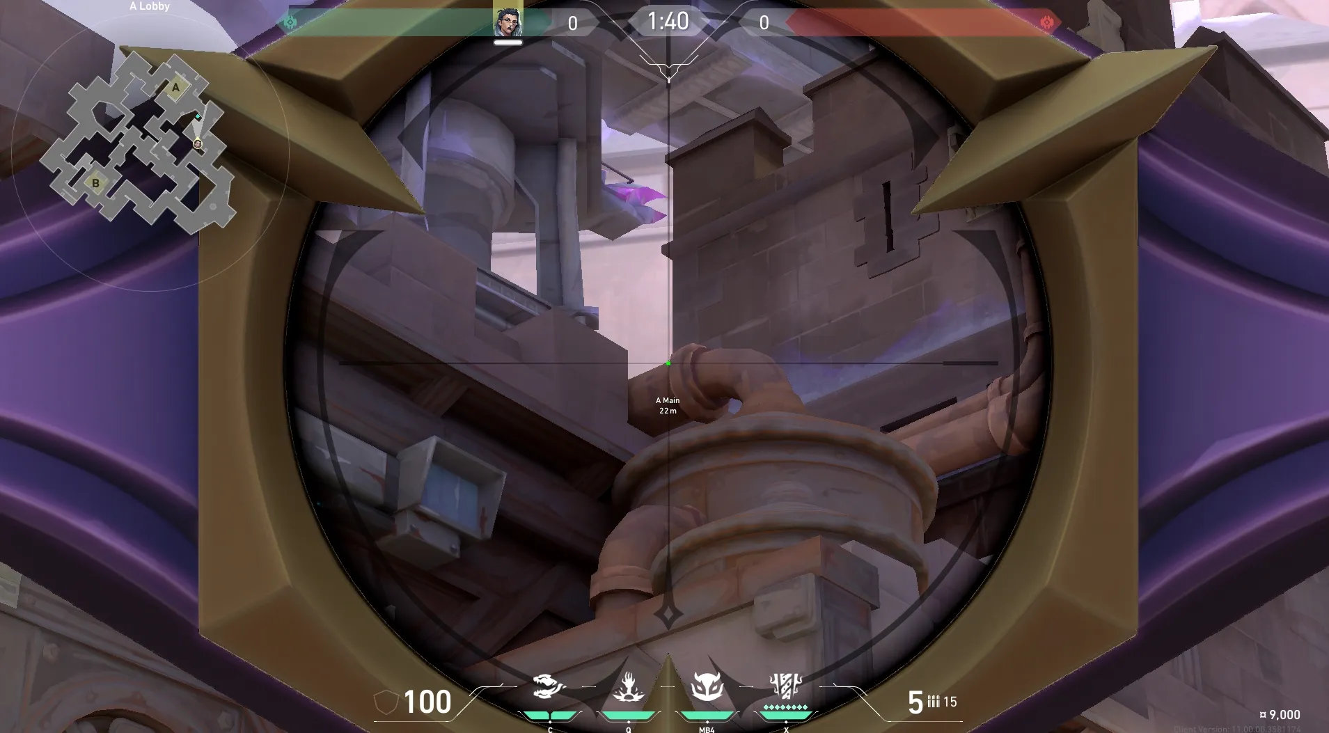 Fade Haunt on Corrode Attack Site A — step 6 of 7: Aim — line up the shot