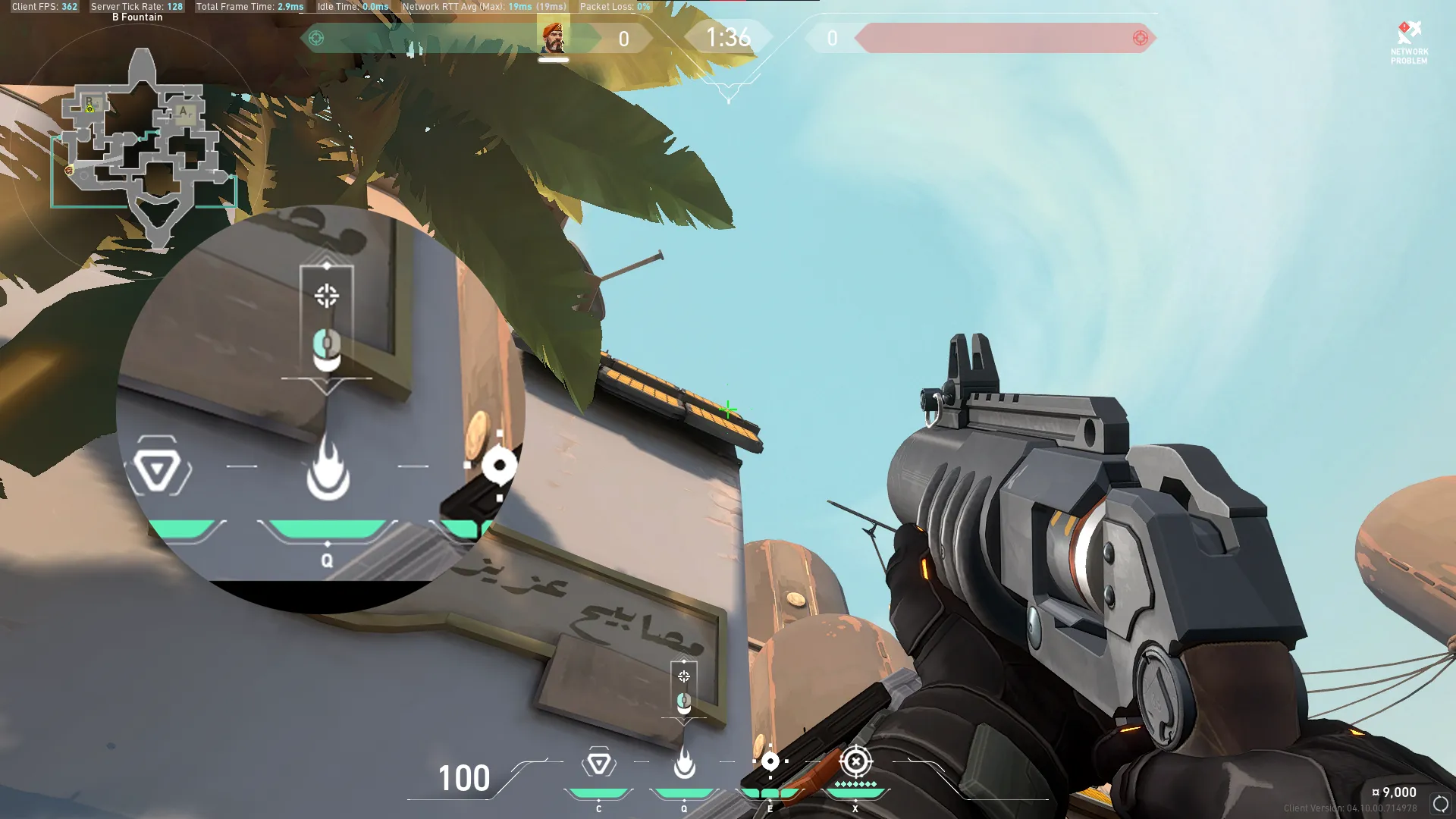 Brimstone Incendiary on Bind Attack Site B — step 2 of 3: Aim — line up the shot