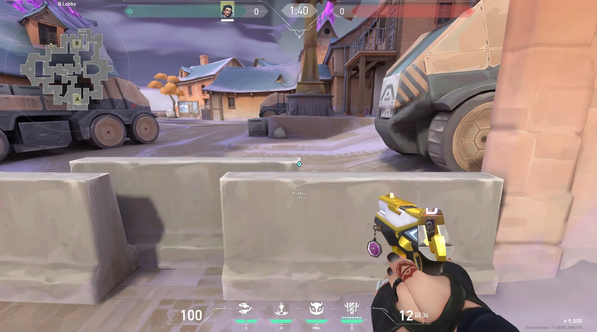 Fade Haunt on Corrode Attack Site B — step 2 of 6: Aim — line up the shot