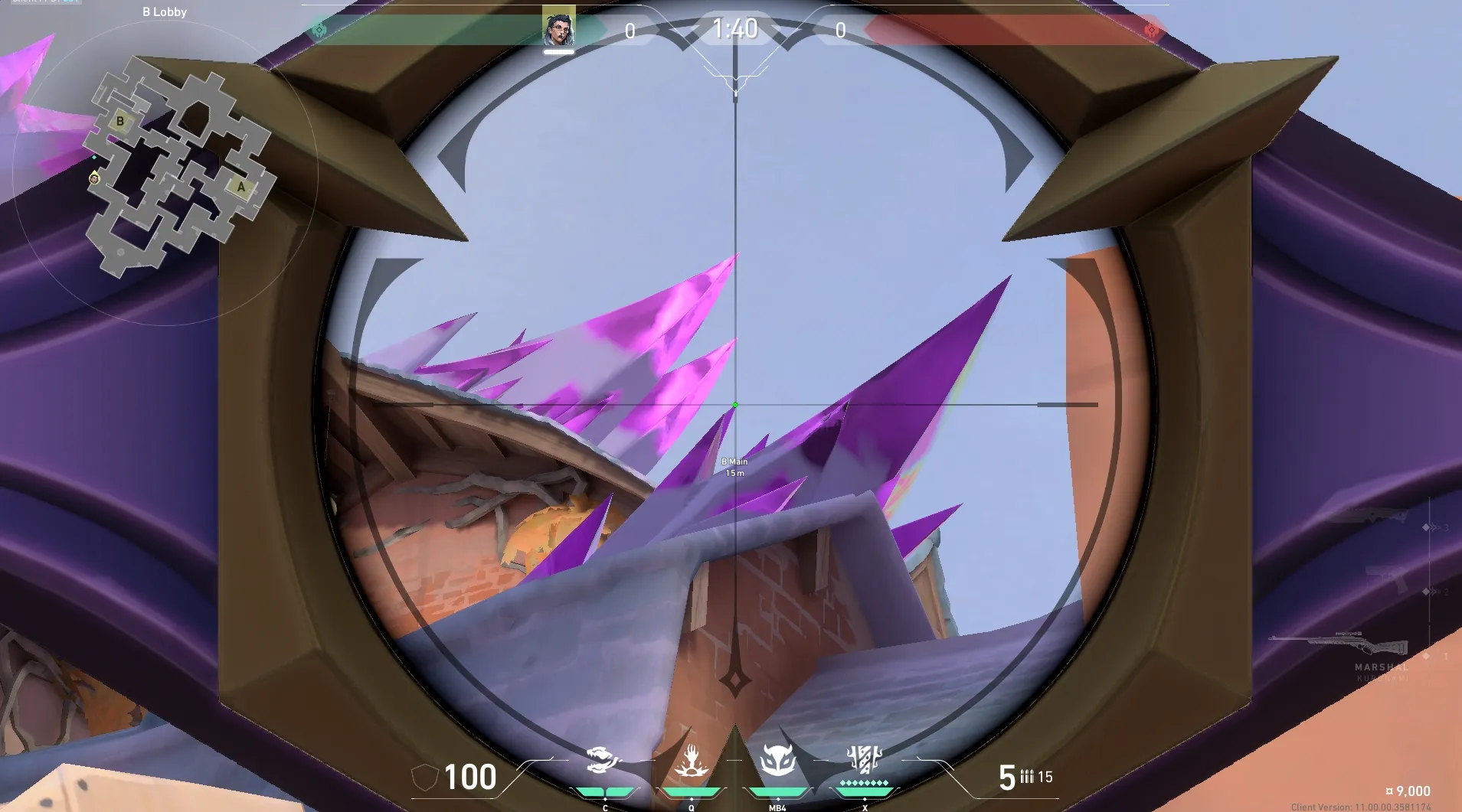 Fade Haunt on Corrode Attack Site B — step 4 of 6: Aim — line up the shot