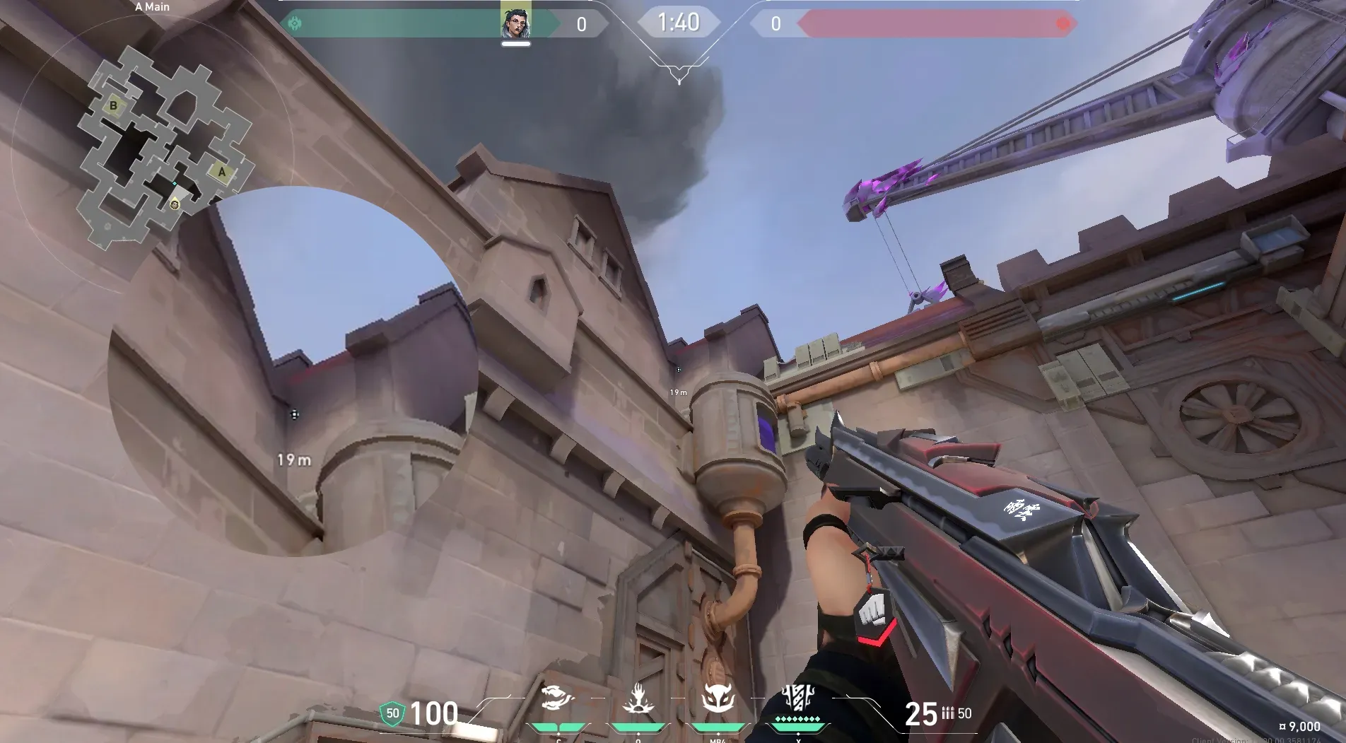 Fade Haunt on Corrode Attack Site A — step 3 of 8: Aim — line up the shot
