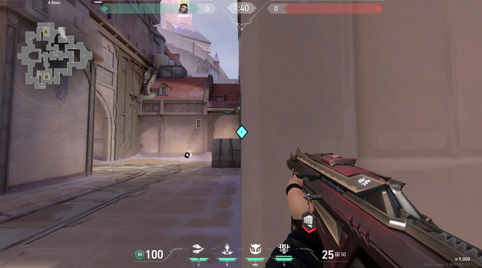 Fade Haunt on Corrode Attack Site A — step 2 of 6: Aim — line up the shot