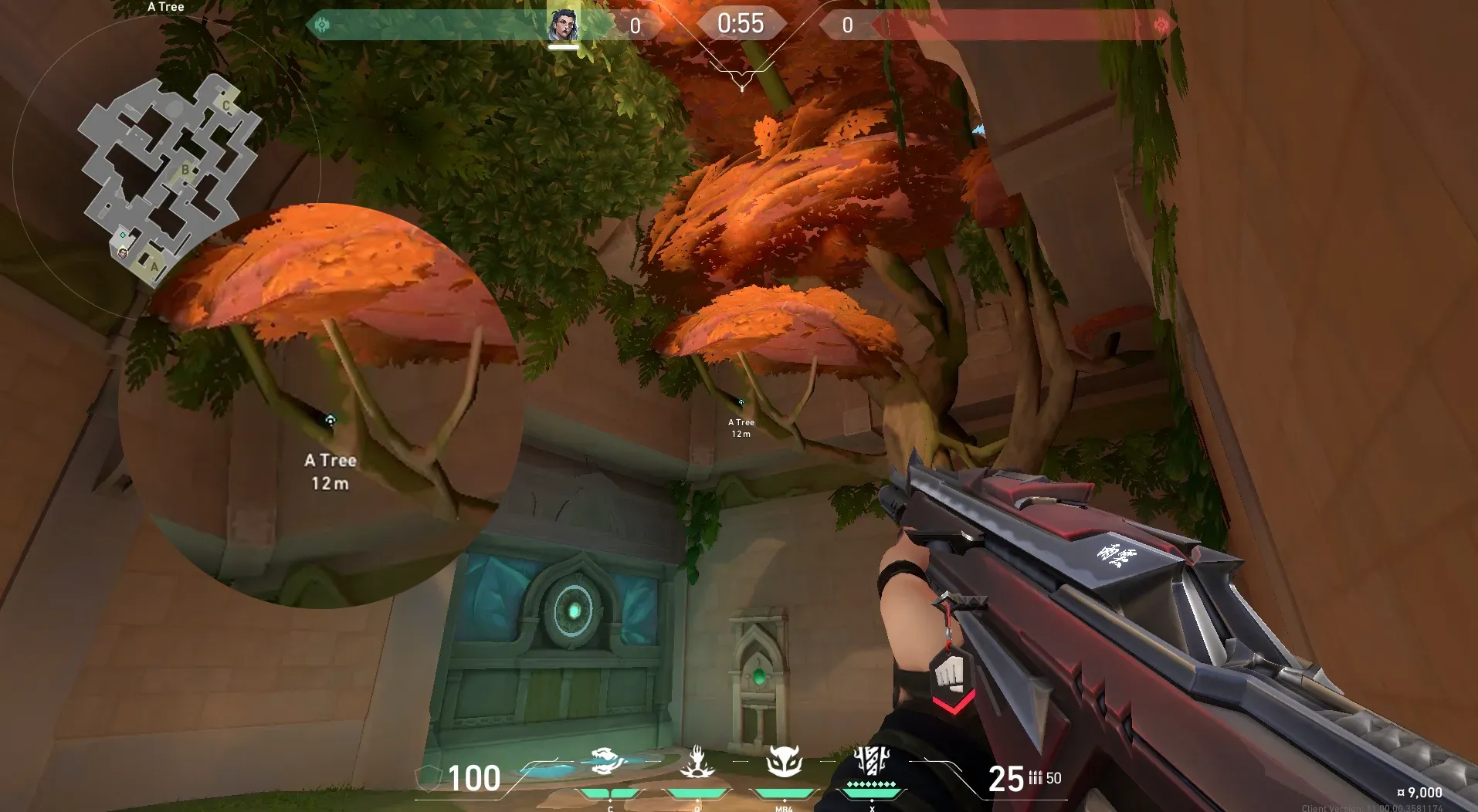 Fade Haunt on Lotus Attack Site A — step 3 of 7: Aim — line up the shot
