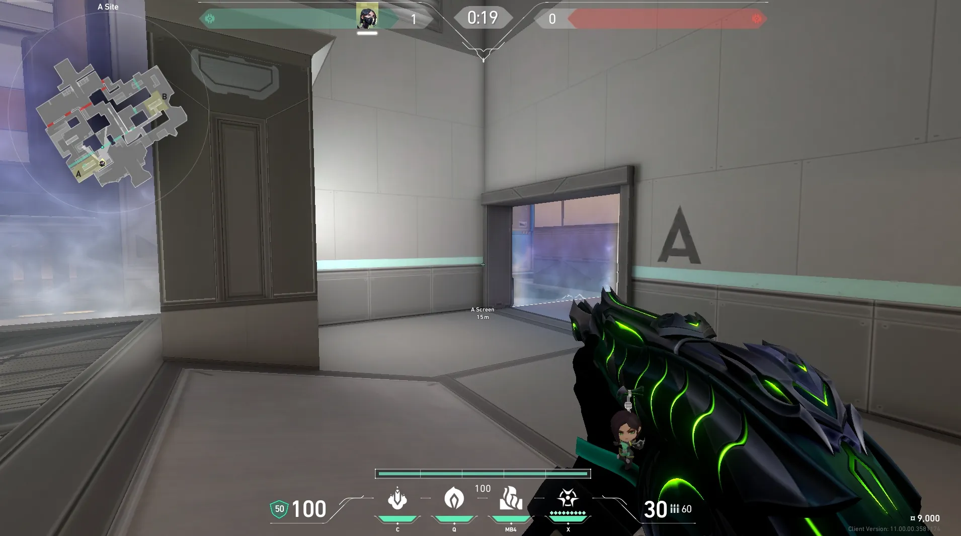 Viper Toxic Screen on Icebox Defense Site A — step 1 of 6: Position — where to stand