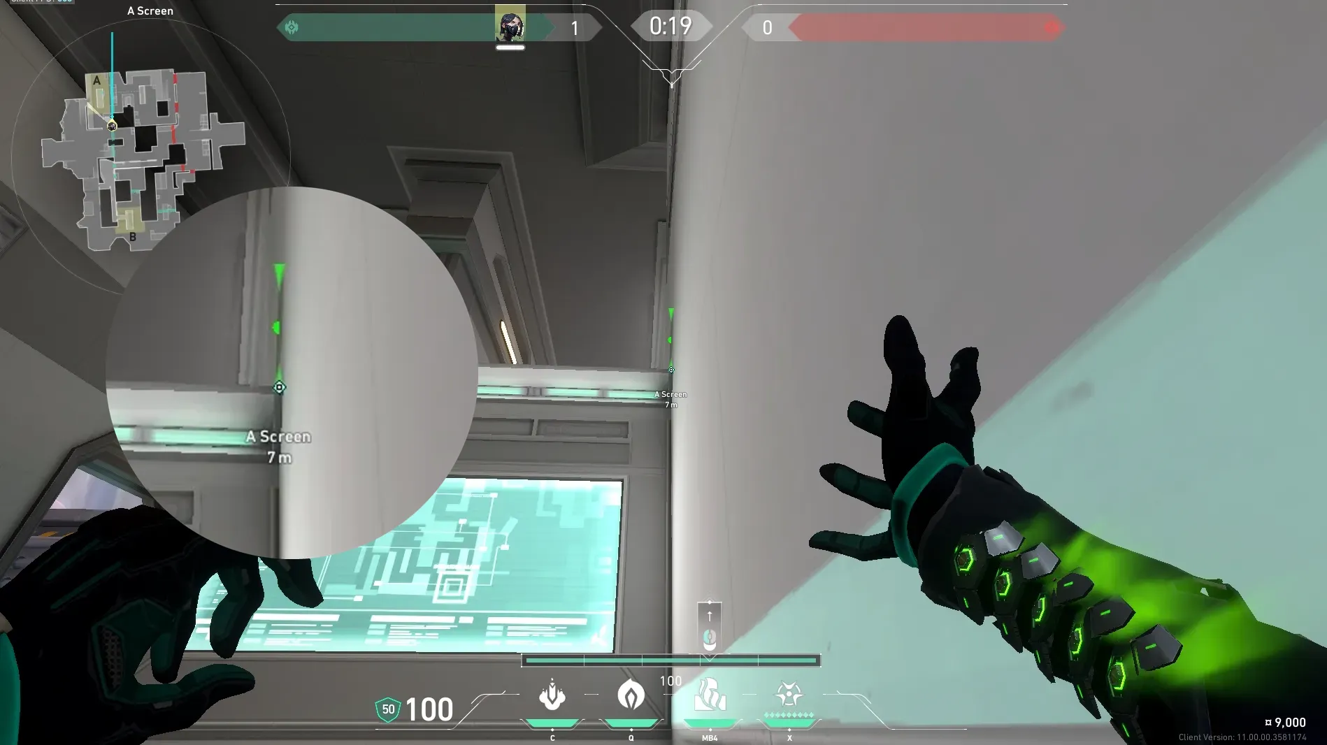 Viper Toxic Screen on Icebox Defense Site A — step 3 of 6: Aim — line up the shot