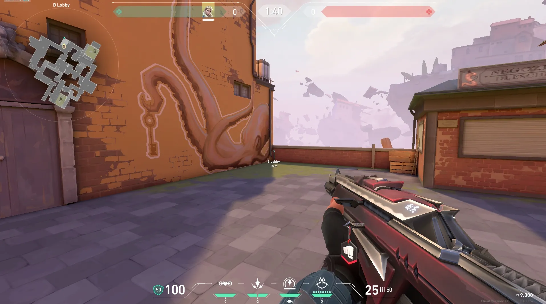 B Lobby to Market (attack) — Sova lineup on Ascent