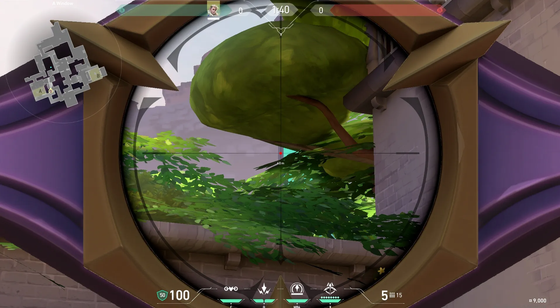 Sova Recon Bolt on Ascent Defense Site A — step 3 of 5: Aim — line up the shot