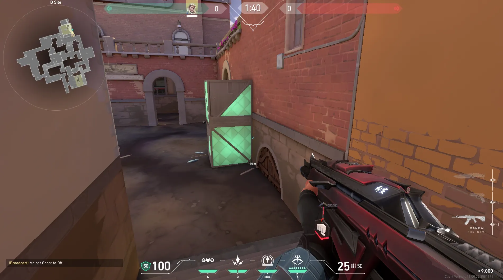 Sova Recon Bolt on Ascent Defense Site B — step 1 of 5: Position — where to stand