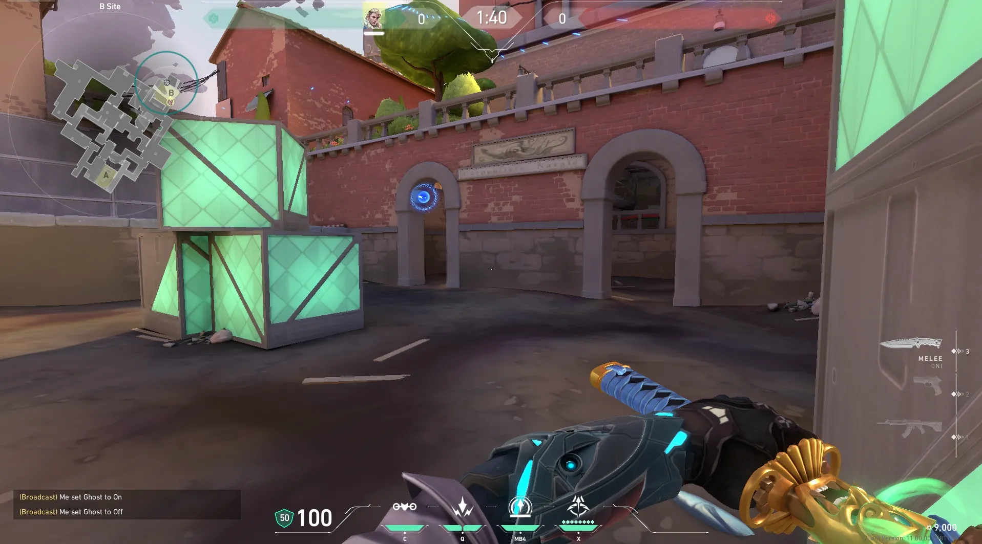 Sova Recon Bolt on Ascent Defense Site B — step 4 of 5: Aim — line up the shot