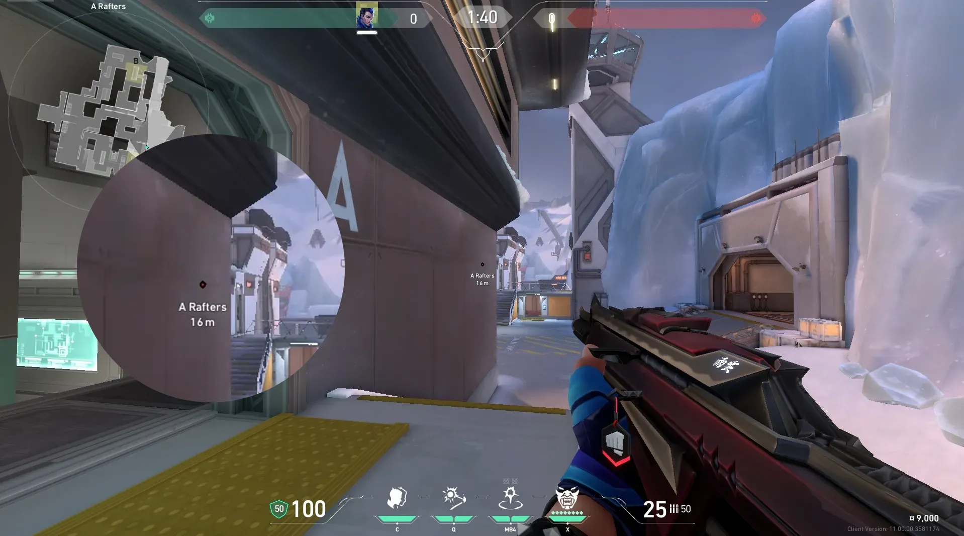 Yoru Gatecrash on Icebox Defense Site B — step 2 of 4: Aim — line up the shot