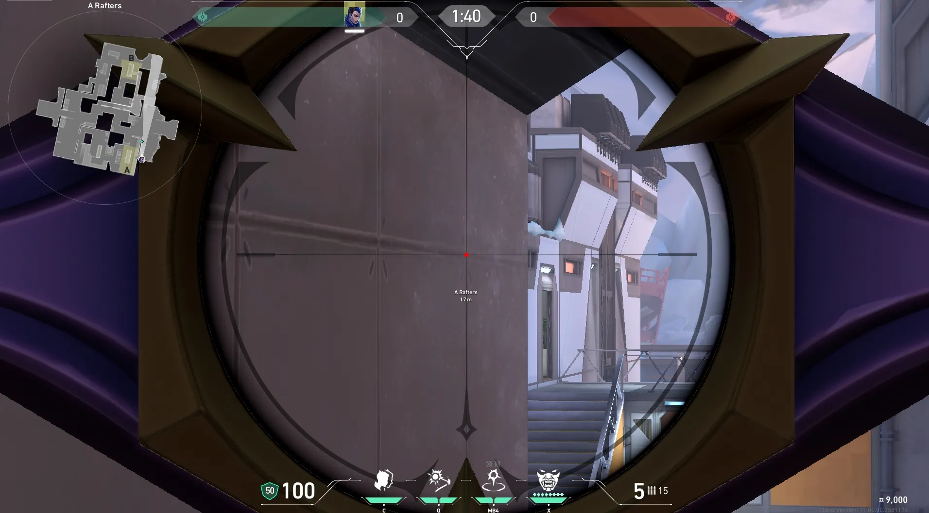 Yoru Gatecrash on Icebox Defense Site B — step 3 of 4: Aim — line up the shot