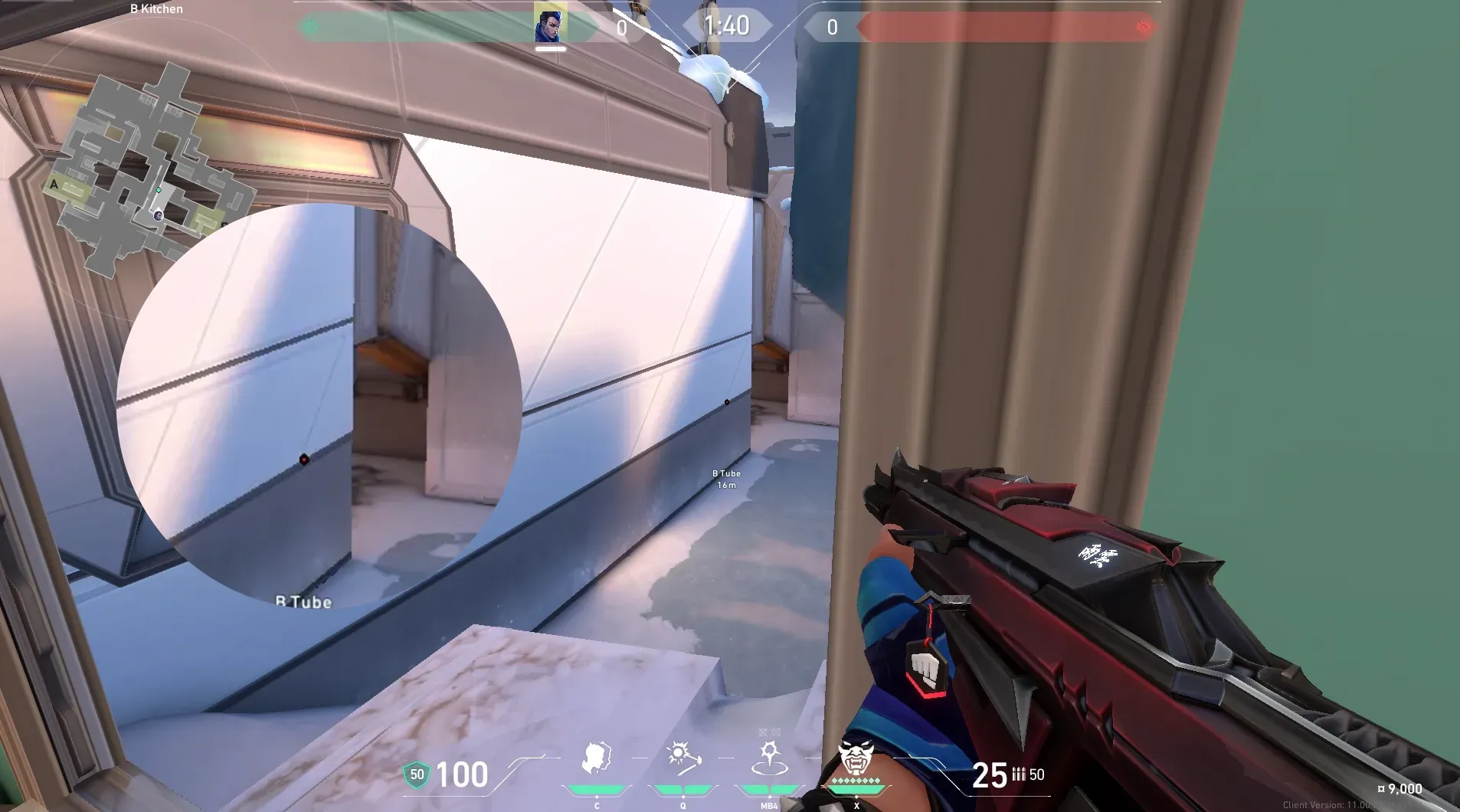 Yoru Gatecrash on Icebox Defense Site B — step 2 of 4: Aim — line up the shot