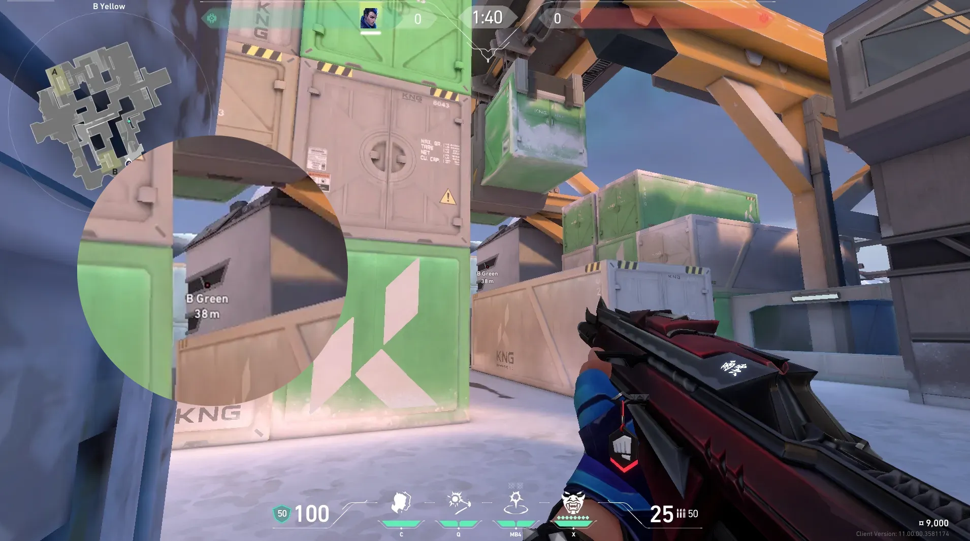 Yoru Gatecrash on Icebox Attack Site B — step 2 of 4: Aim — line up the shot