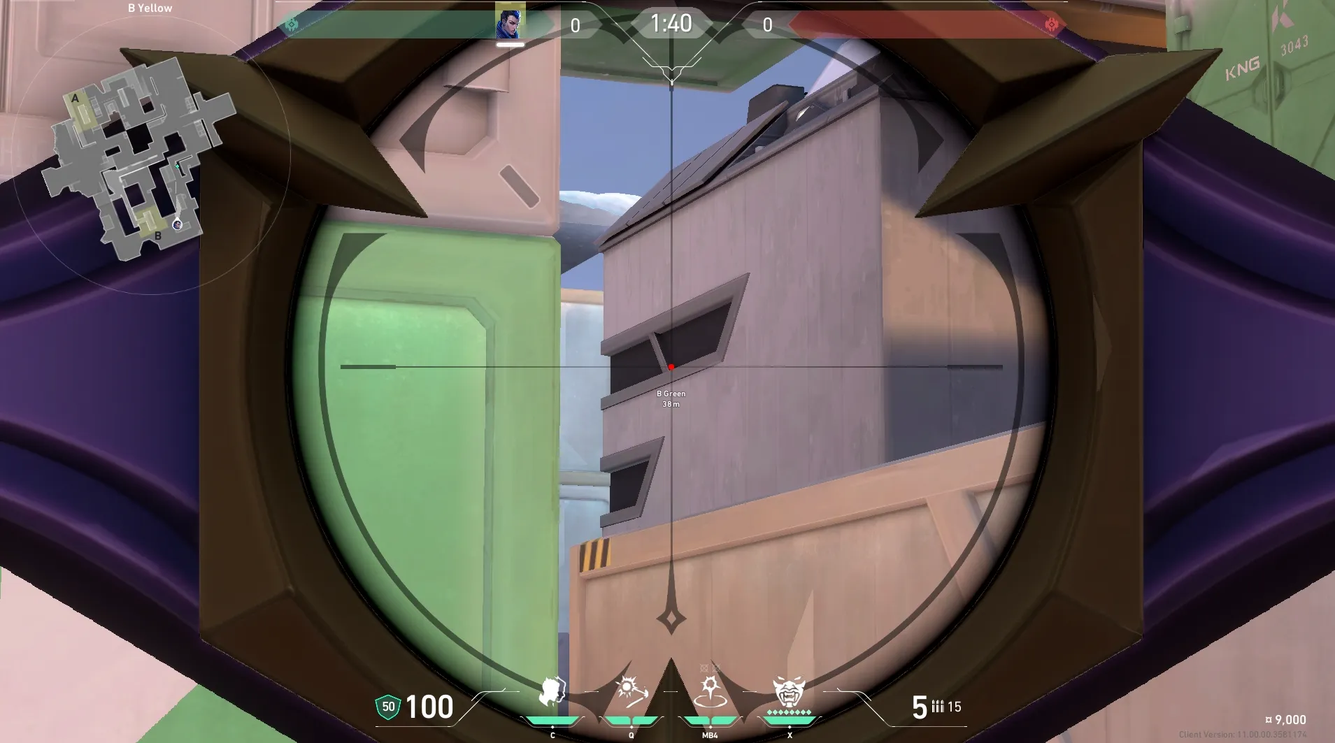 Yoru Gatecrash on Icebox Attack Site B — step 3 of 4: Aim — line up the shot