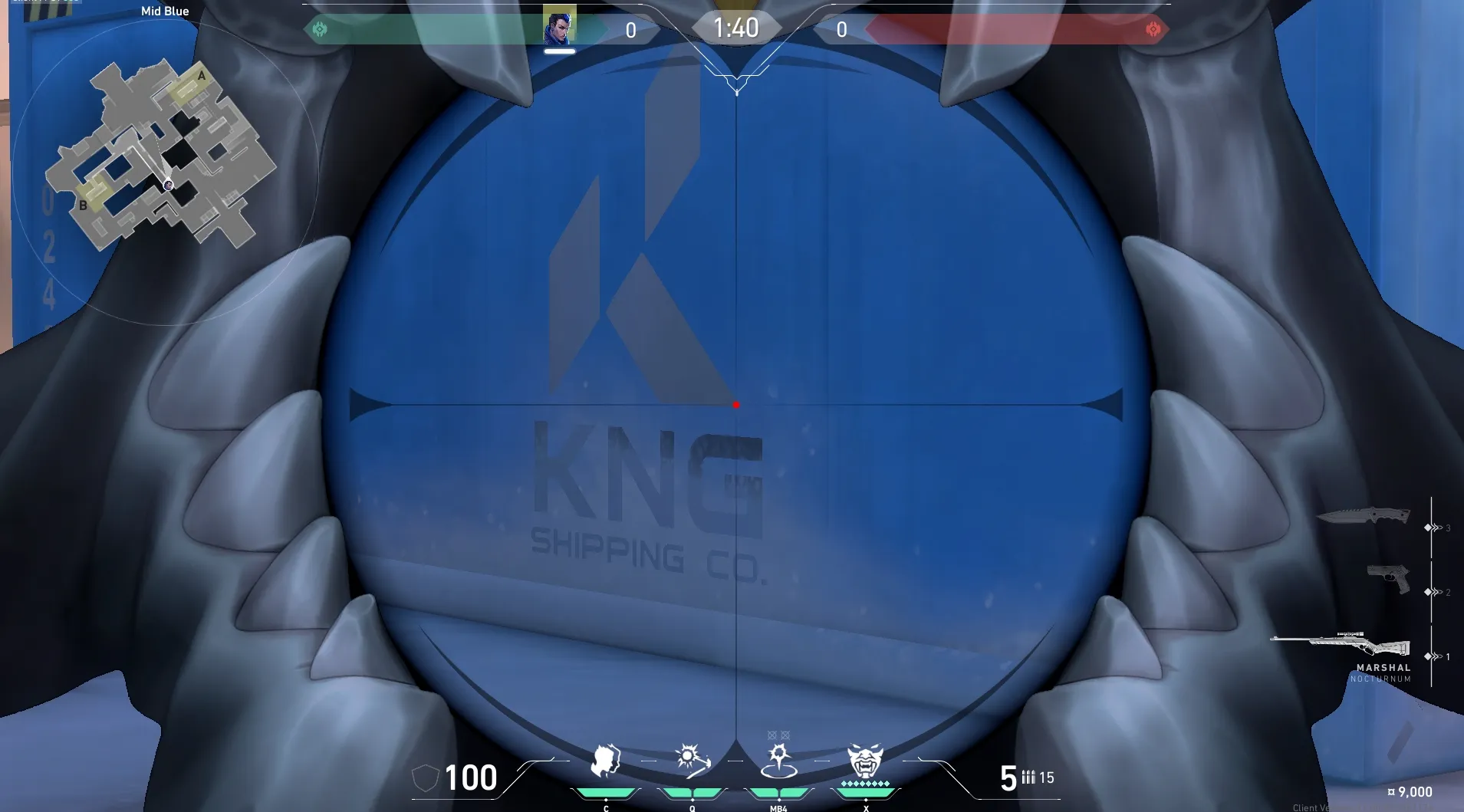 Yoru Gatecrash on Icebox Defense Site A — step 3 of 4: Aim — line up the shot