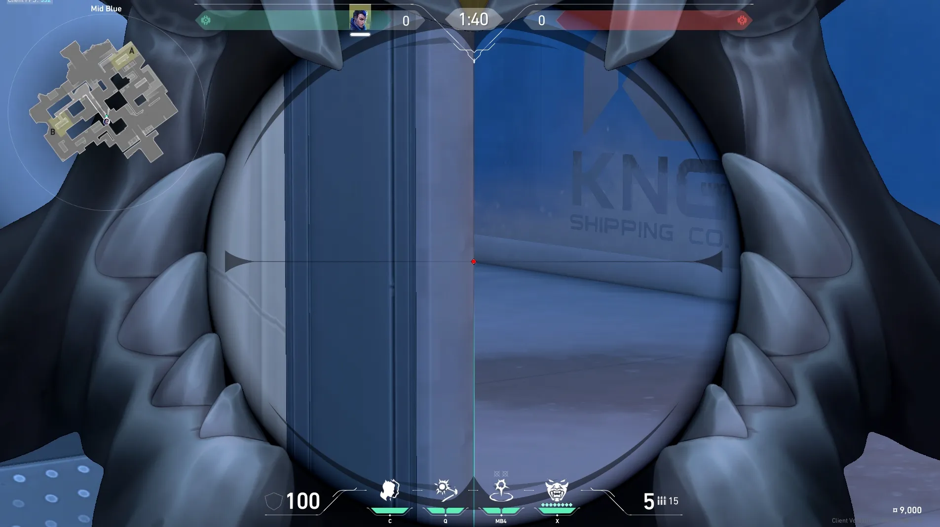 Yoru Gatecrash on Icebox Defense Site A — step 3 of 4: Aim — line up the shot