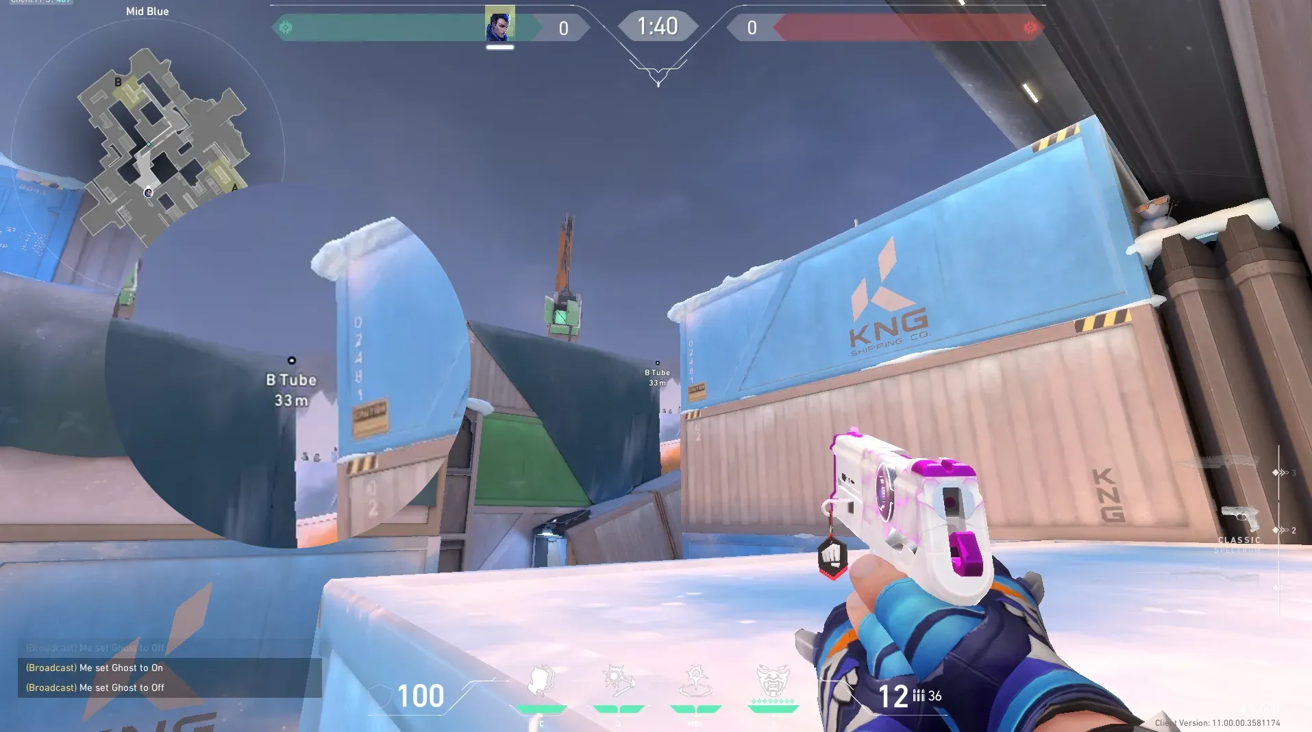 Yoru Gatecrash on Icebox Defense Site B — step 2 of 4: Aim — line up the shot