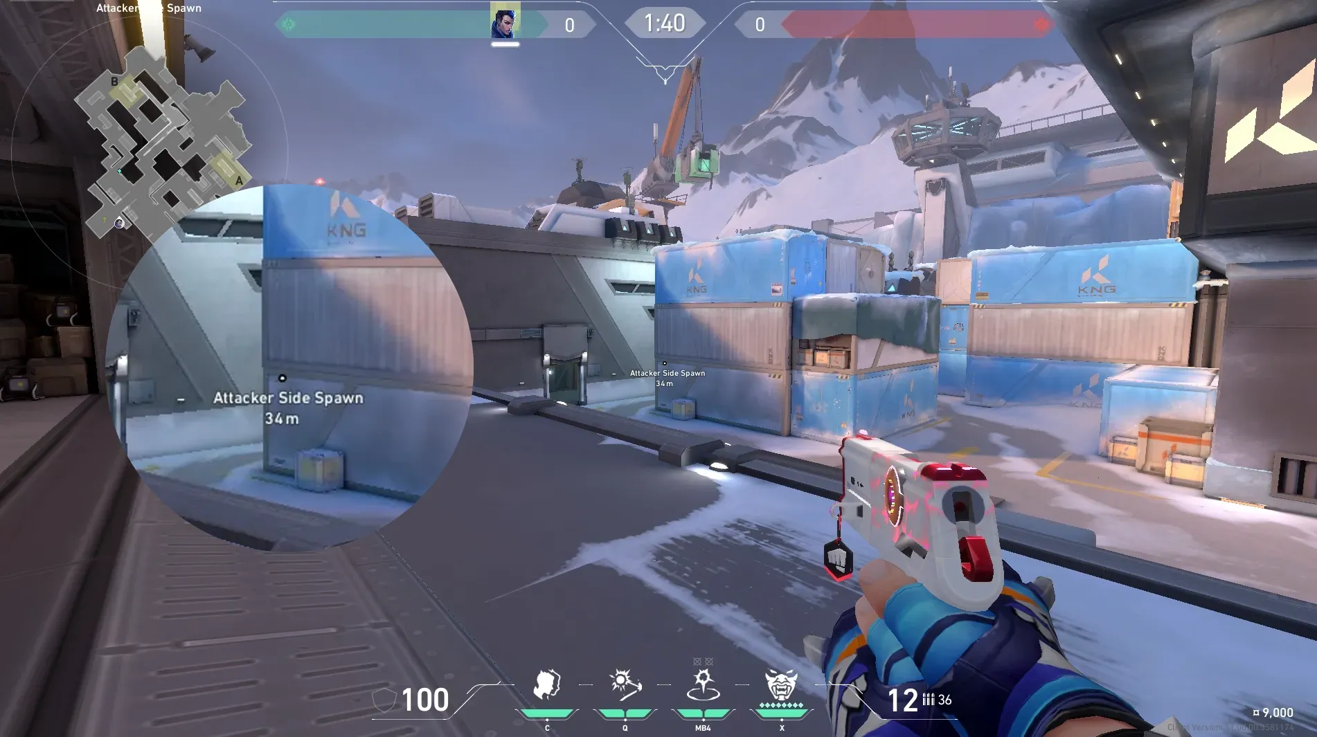 Yoru Gatecrash on Icebox Attack Site B — step 2 of 4: Aim — line up the shot