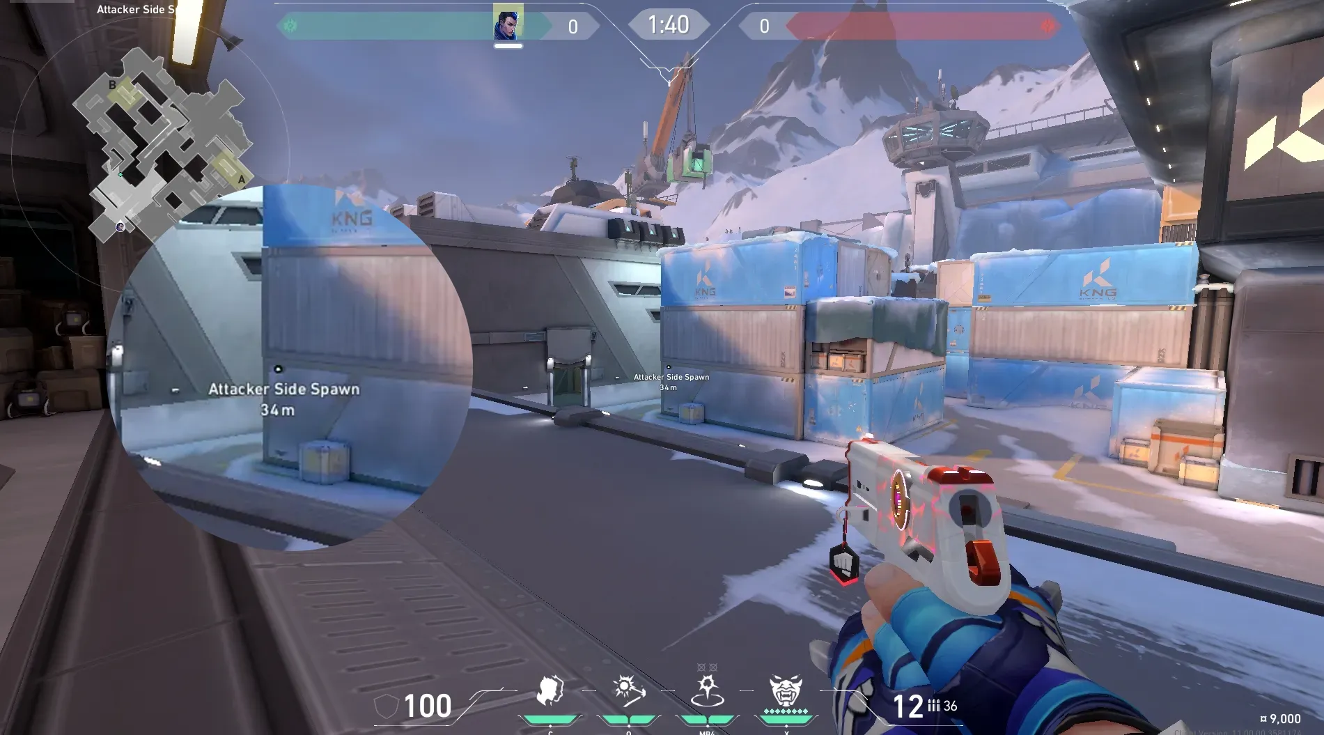 Yoru Gatecrash on Icebox Attack Site B — step 2 of 4: Aim — line up the shot