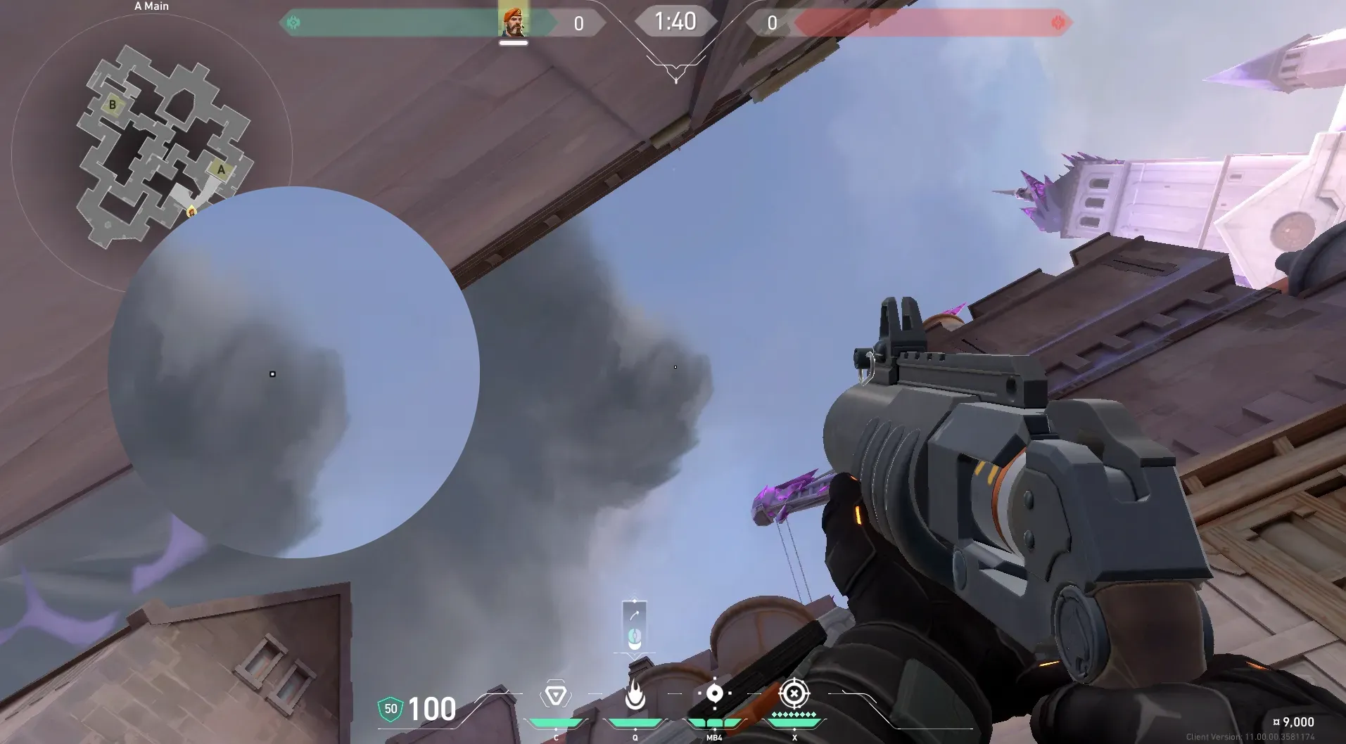 Brimstone Incendiary on Corrode Attack Site A — step 2 of 3: Aim — line up the shot