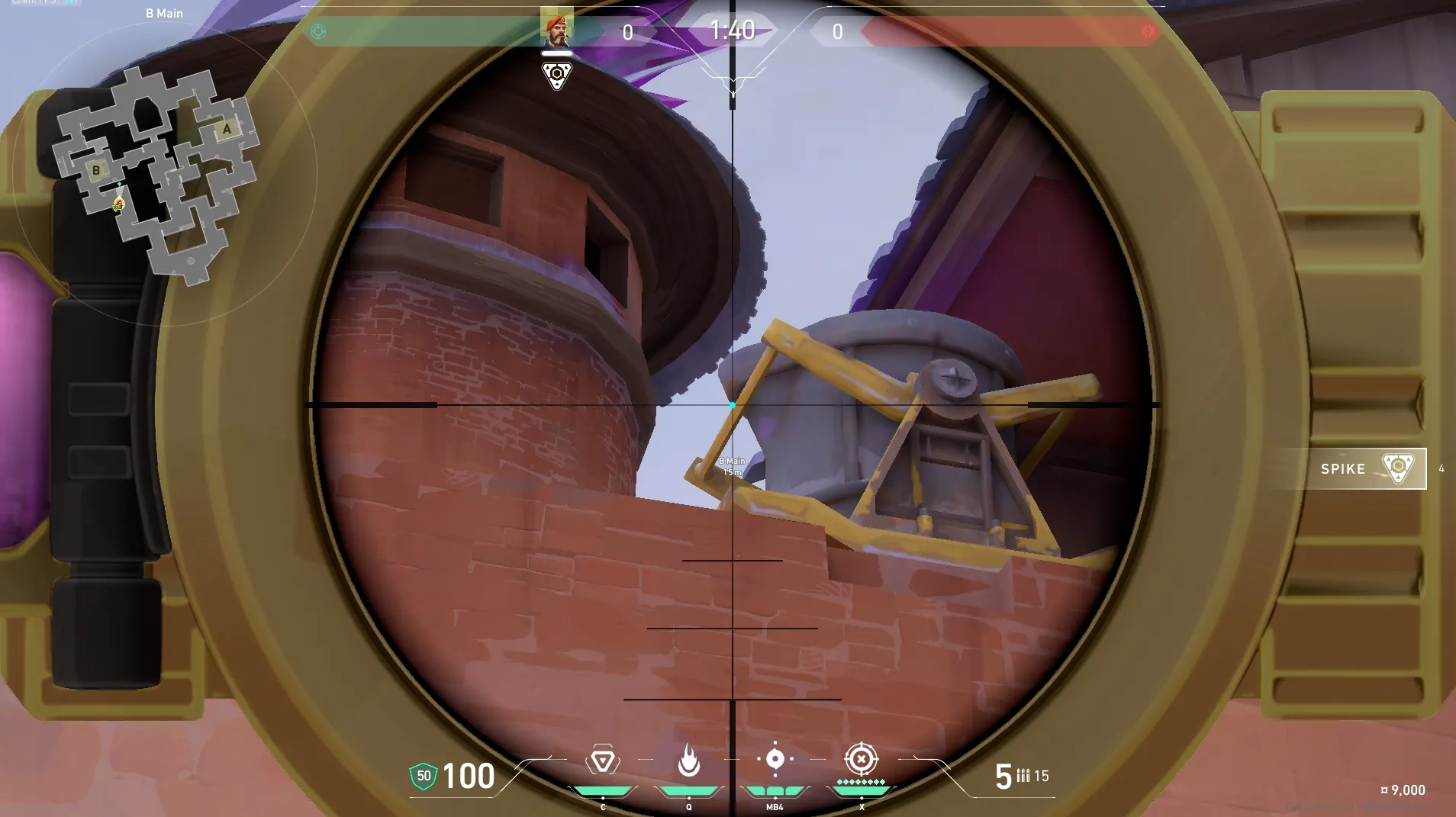 Brimstone Incendiary on Corrode Attack Site B — step 3 of 4: Aim — line up the shot