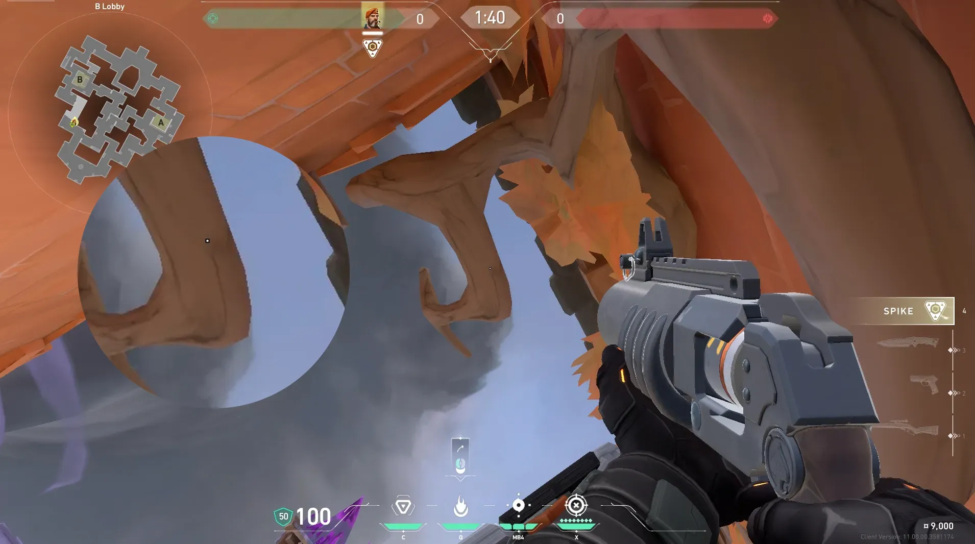 Brimstone Incendiary on Corrode Attack Site B — step 2 of 4: Aim — line up the shot