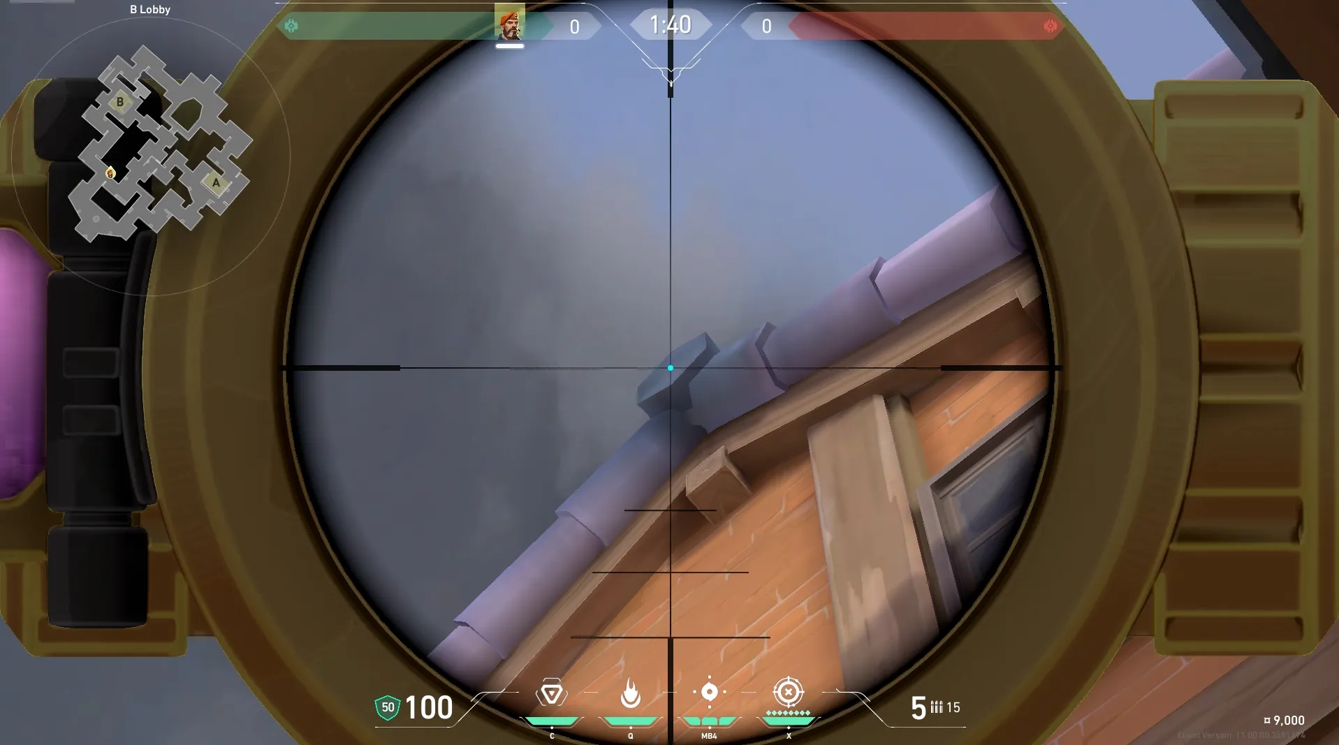 Brimstone Incendiary on Corrode Attack Site B — step 3 of 4: Aim — line up the shot