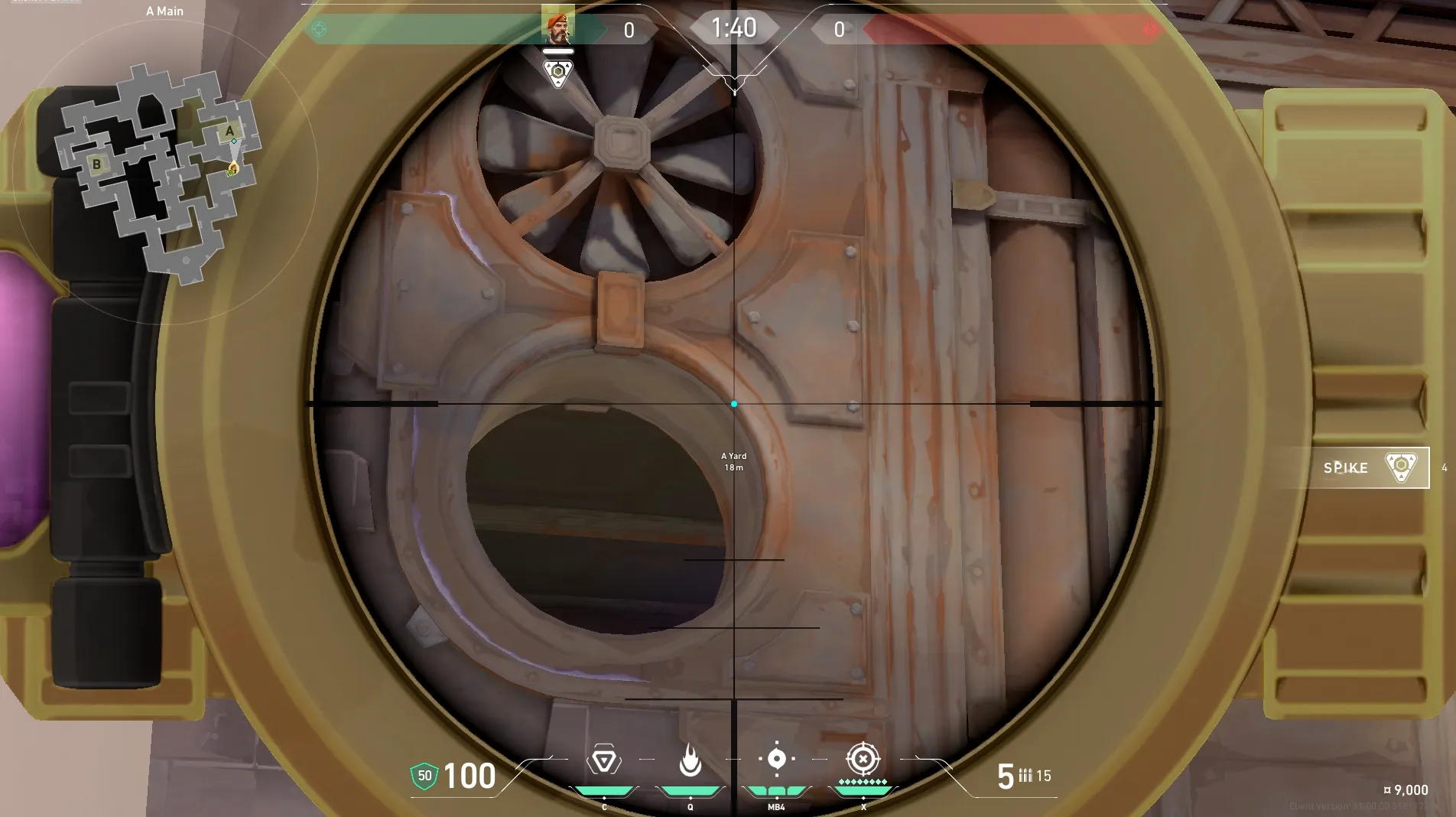 Brimstone Incendiary on Corrode Attack Site A — step 4 of 5: Aim — line up the shot