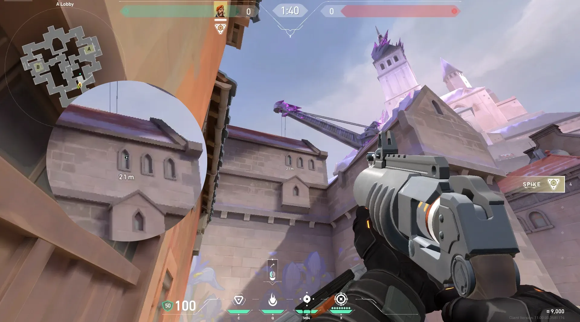 Brimstone Incendiary on Corrode Attack Site A — step 2 of 5: Aim — line up the shot