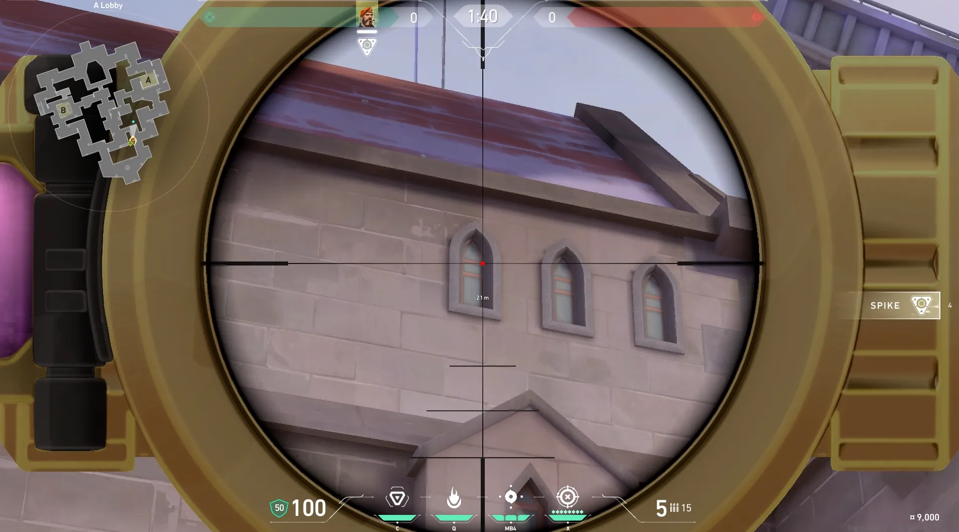 Brimstone Incendiary on Corrode Attack Site A — step 3 of 5: Aim — line up the shot