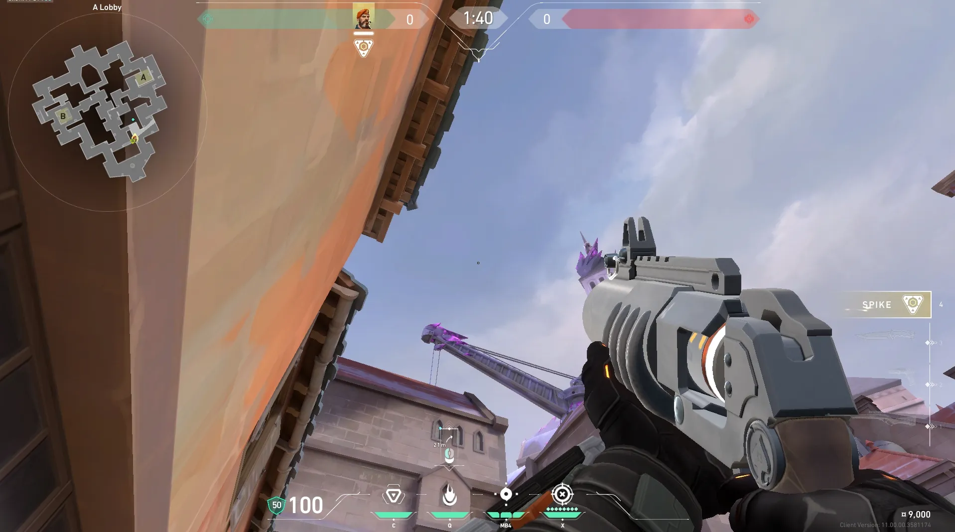 Brimstone Incendiary on Corrode Attack Site A — step 4 of 5: Aim — line up the shot