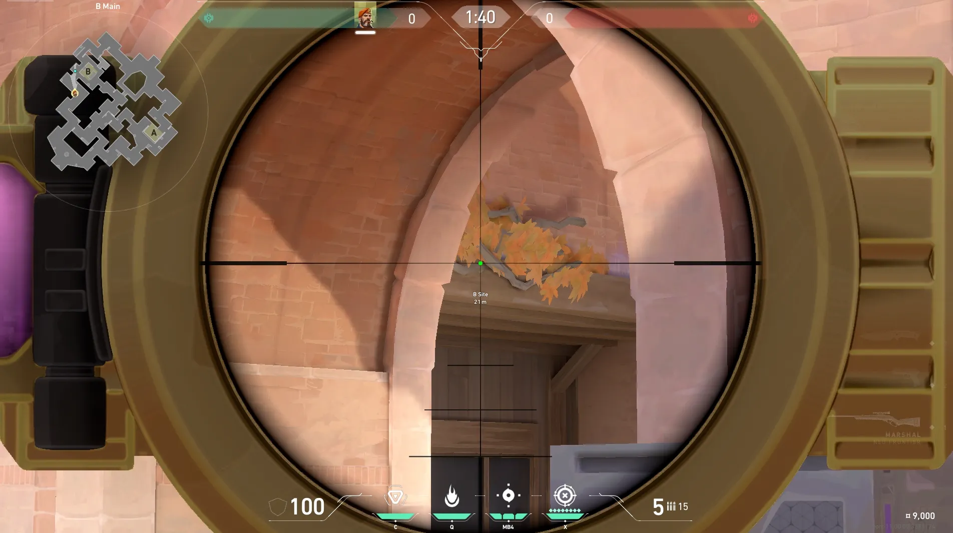 Brimstone Incendiary on Corrode Attack Site B — step 3 of 4: Aim — line up the shot