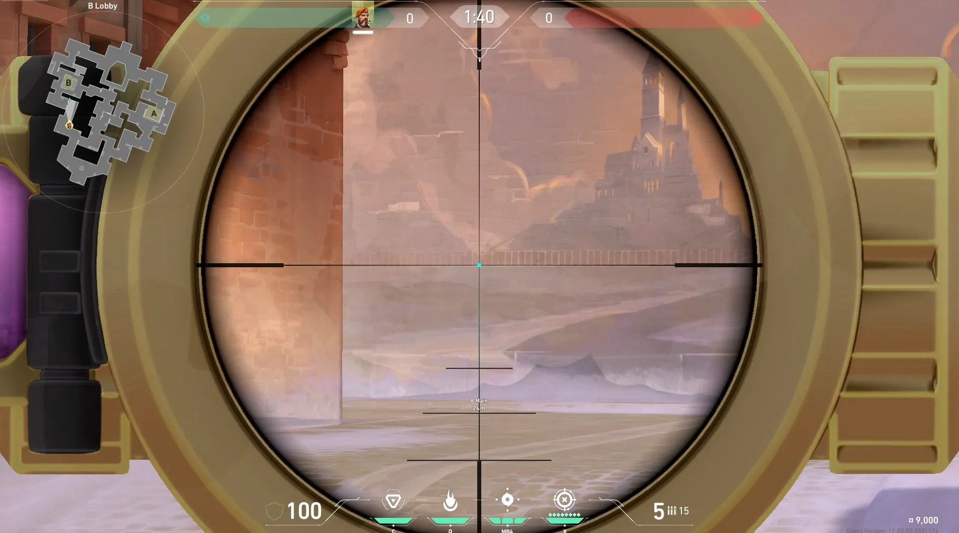 Brimstone Incendiary on Corrode Attack Site B — step 3 of 6: Aim — line up the shot