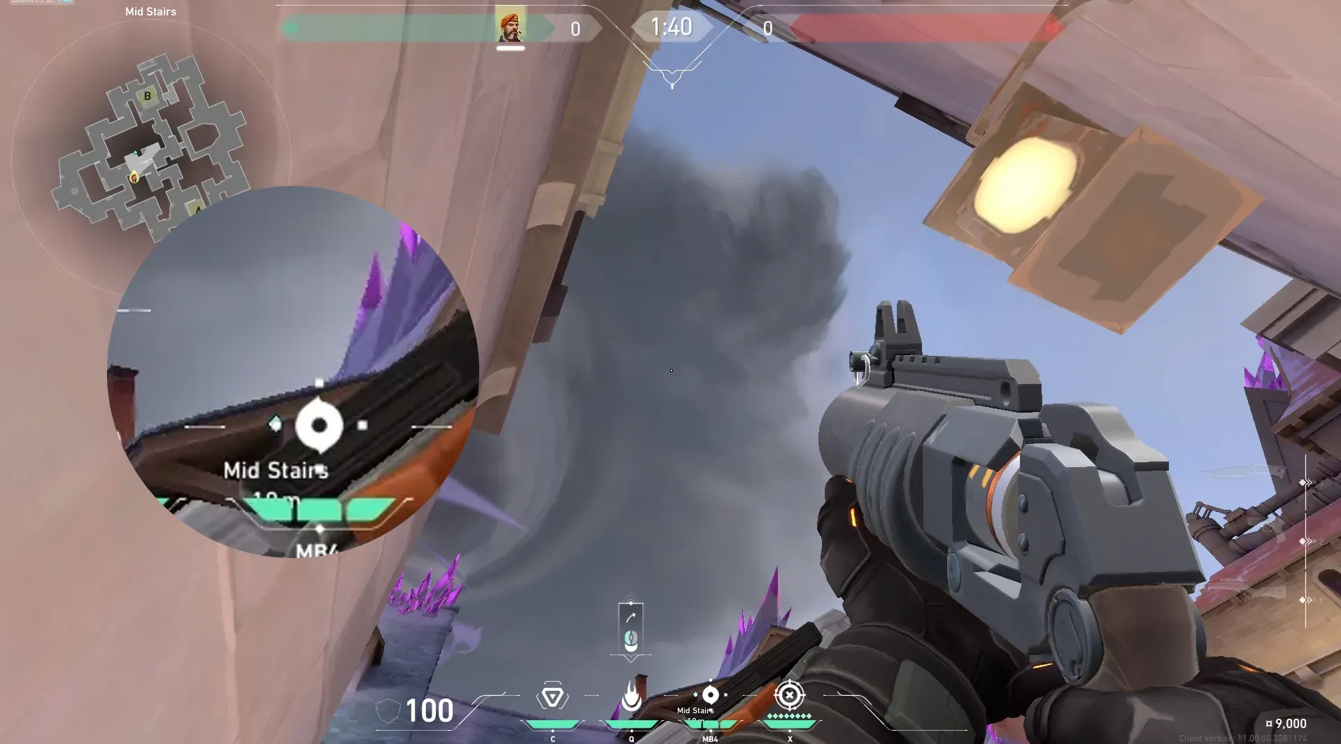 Brimstone Incendiary on Corrode Attack Site B — step 4 of 5: Aim — line up the shot