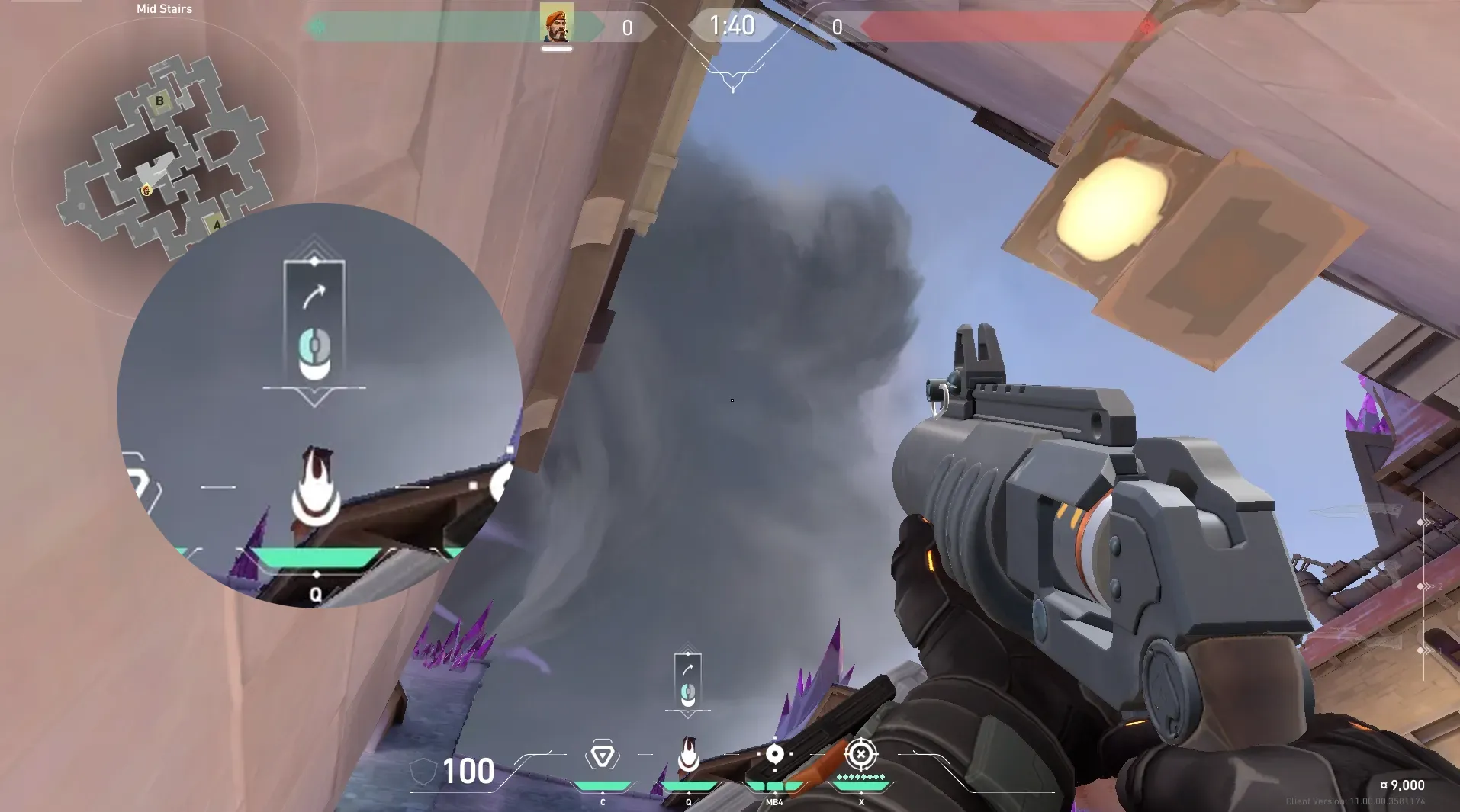 Brimstone Incendiary on Corrode Attack Site B — step 4 of 5: Aim — line up the shot
