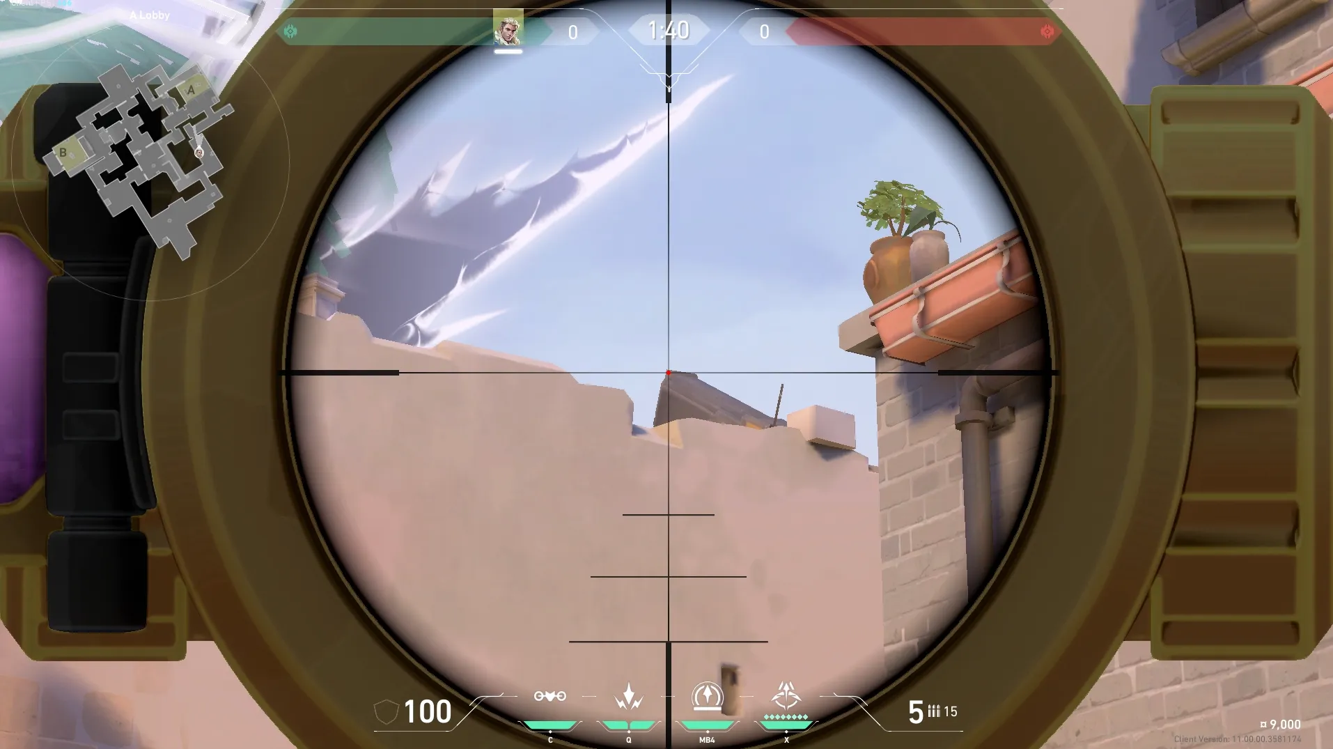 Sova Recon Bolt on Ascent Attack Site A — step 4 of 5: Aim — line up the shot