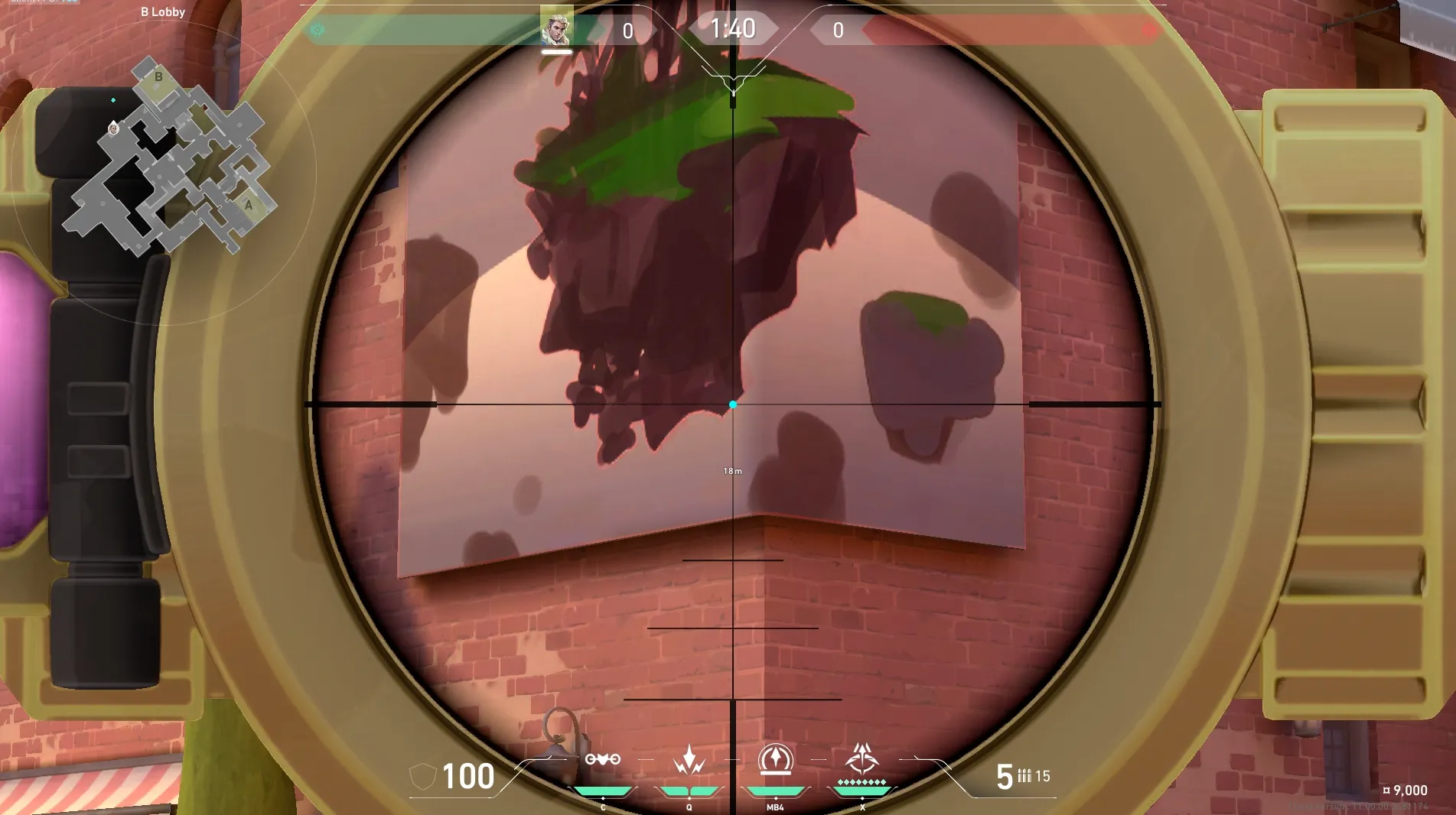 Sova Recon Bolt on Ascent Attack Site B — step 3 of 5: Aim — line up the shot