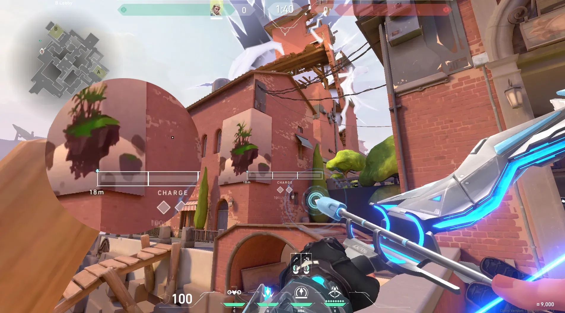 Sova Recon Bolt on Ascent Attack Site B — step 4 of 5: Aim — line up the shot