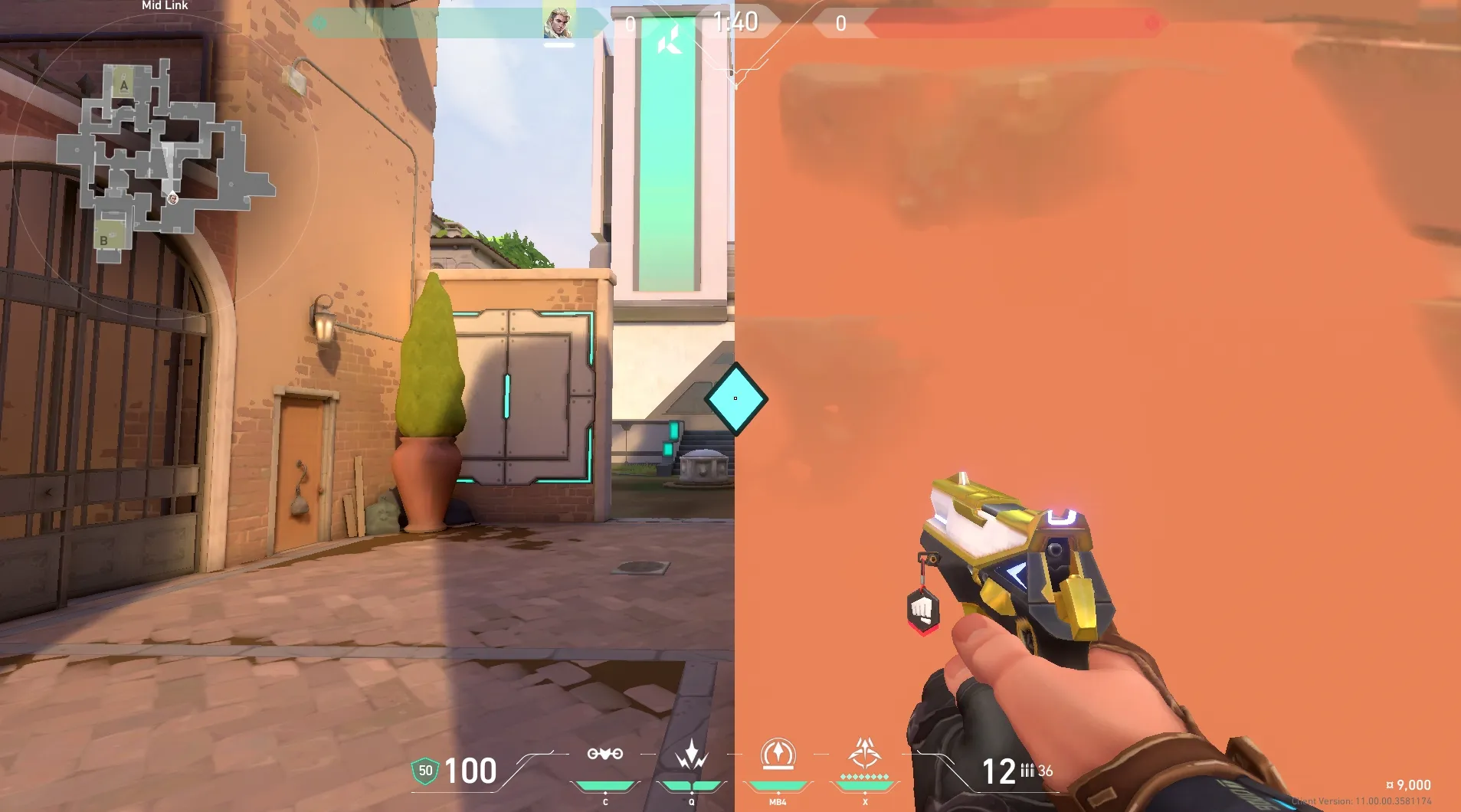 Sova Recon Bolt on Ascent Attack Mid — step 2 of 6: Aim — line up the shot