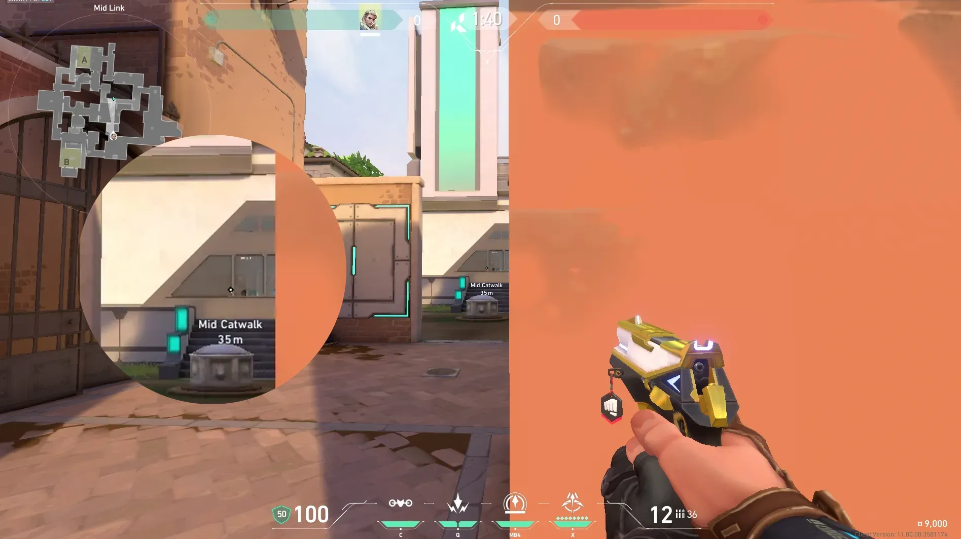 Sova Recon Bolt on Ascent Attack Mid — step 3 of 6: Aim — line up the shot