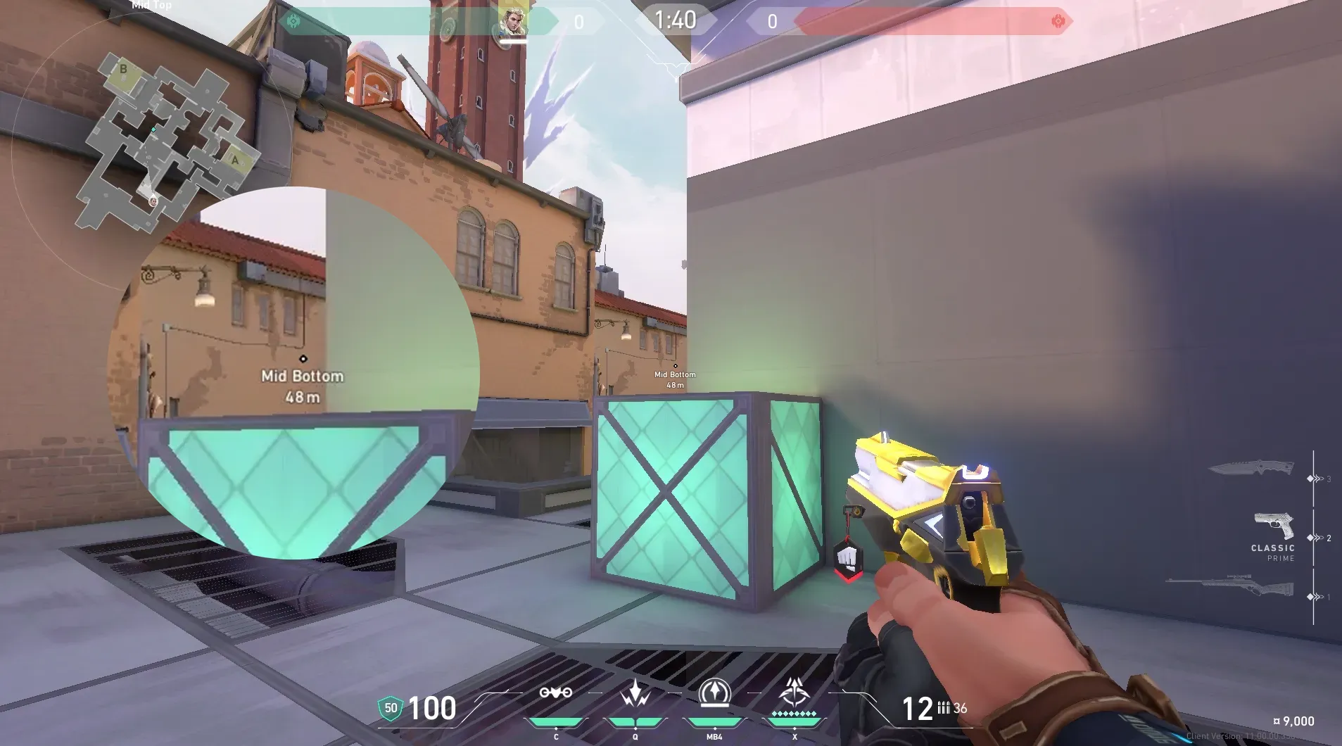Sova Recon Bolt on Ascent Attack Mid — step 3 of 5: Aim — line up the shot