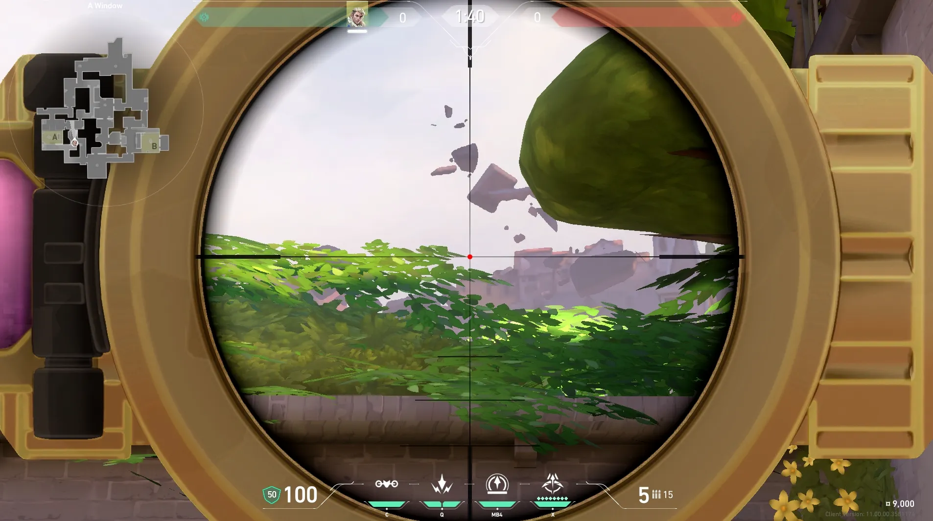 Sova Recon Bolt on Ascent Defense Site A — step 4 of 5: Aim — line up the shot